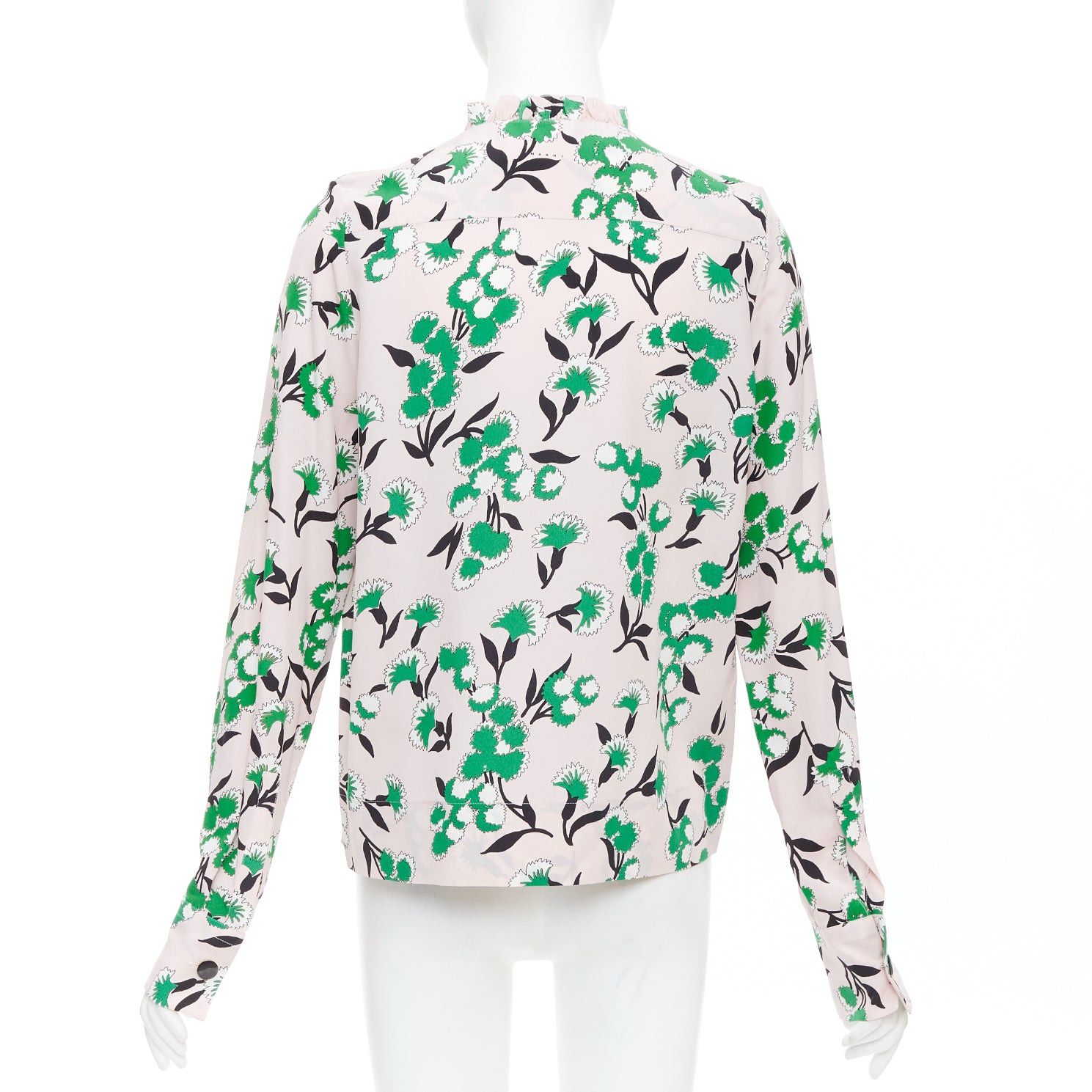 Marni MARNI 100% silk pink green floral print ruffle front blouse top IT40 S Size S / US 4 / IT 40 - 5 Thumbnail