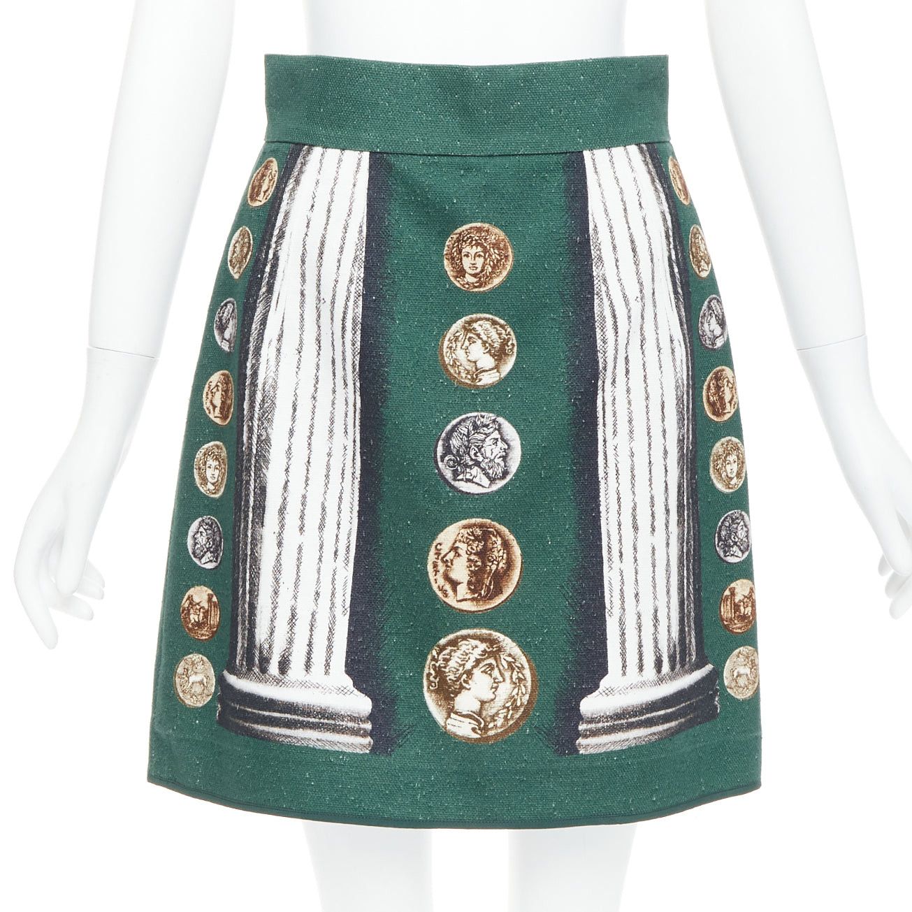 Dolce & Gabbana DOLCE GABBANA 2014 Runway green roman coin column bejeweled skirt set IT38 XS Size XS / US 0-2 / IT 36-38 - 7 Thumbnail
