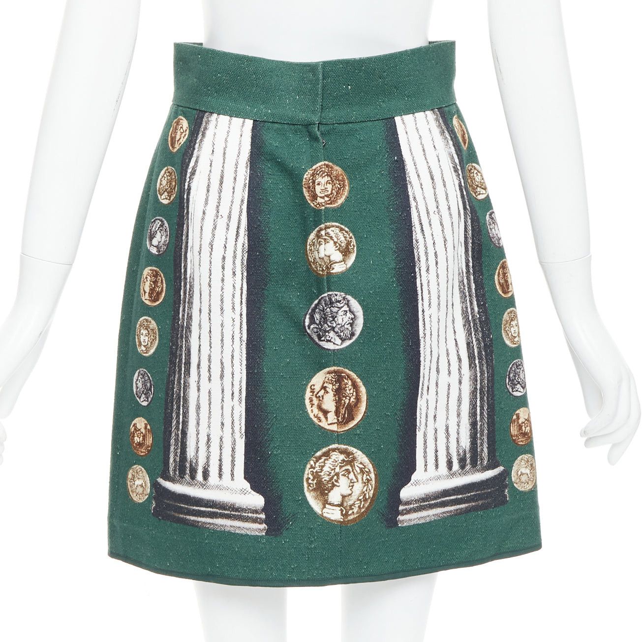 Dolce & Gabbana DOLCE GABBANA 2014 Runway green roman coin column bejeweled skirt set IT38 XS Size XS / US 0-2 / IT 36-38 - 8 Thumbnail