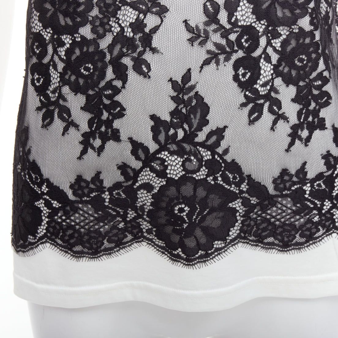 Dolce & Gabbana DOLCE GABBANA black white cotton lace overlay tank top IT40 S Size S / US 4 / IT 40 - 7 Thumbnail