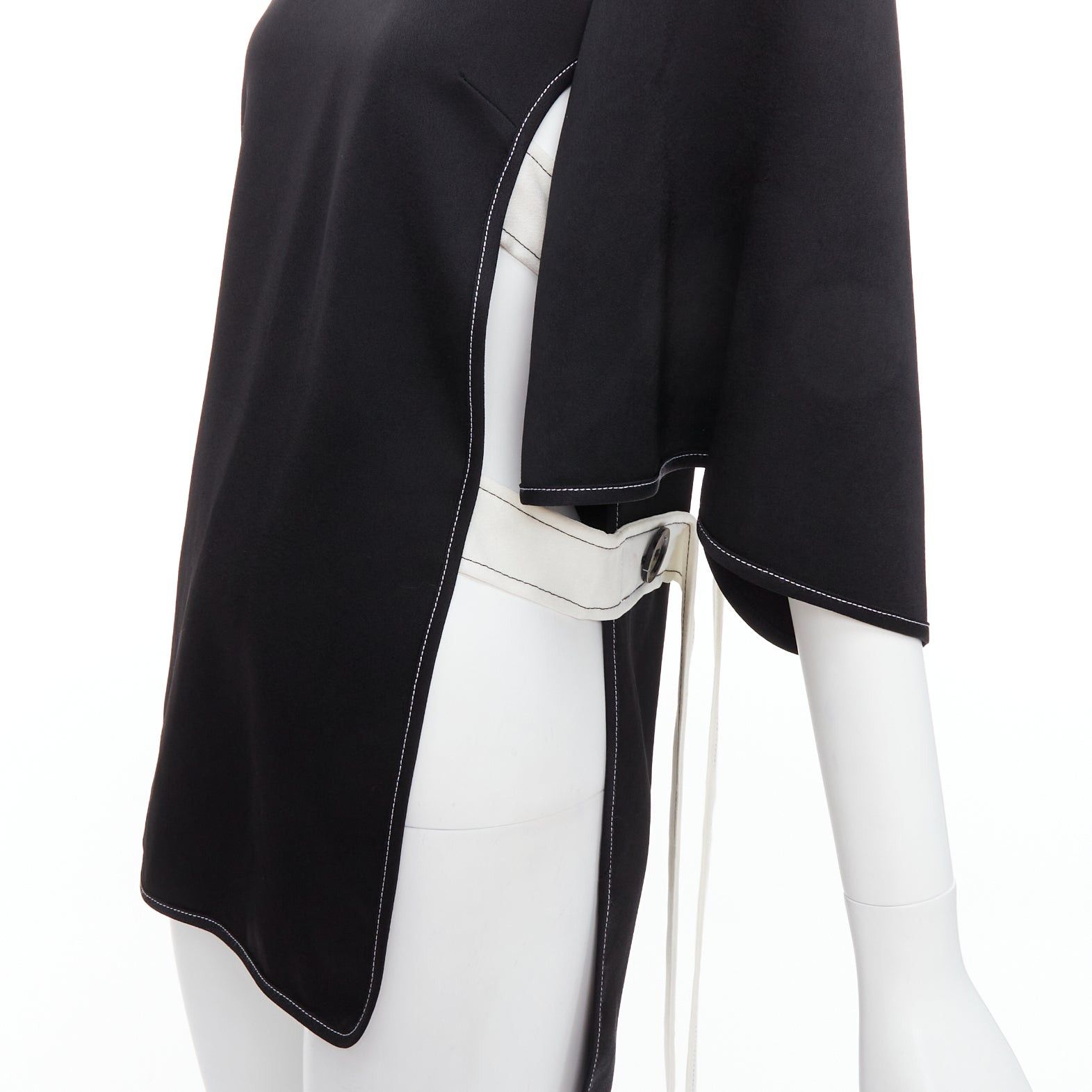 ELLERY ELLERY black white bicolor cut out overstitch backless hi-low top UK8 M Size S / US 4 / IT 40 - 7 Thumbnail