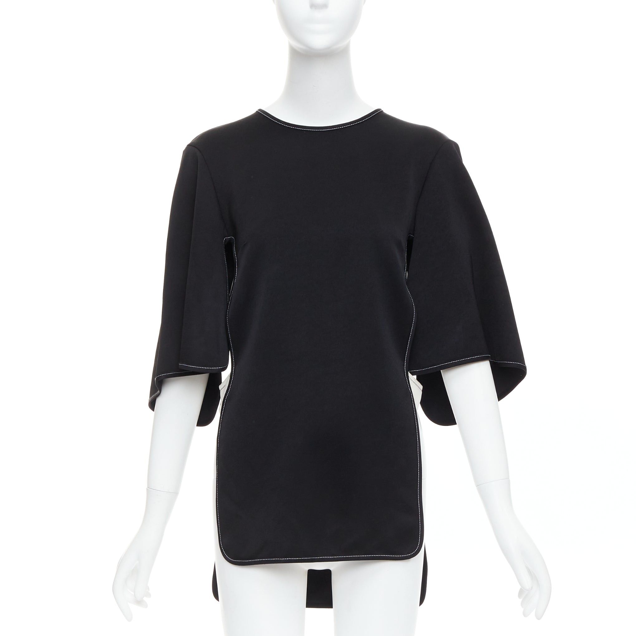 ELLERY ELLERY black white bicolor cut out overstitch backless hi-low top UK8 M Size S / US 4 / IT 40 - 2 Thumbnail
