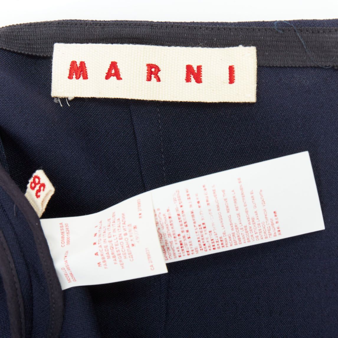 Marni MARNI navy bead black crystal fringe embellished hem knee skirt IT38 XS Size 26" / US 2 / IT 38 - 8 Thumbnail