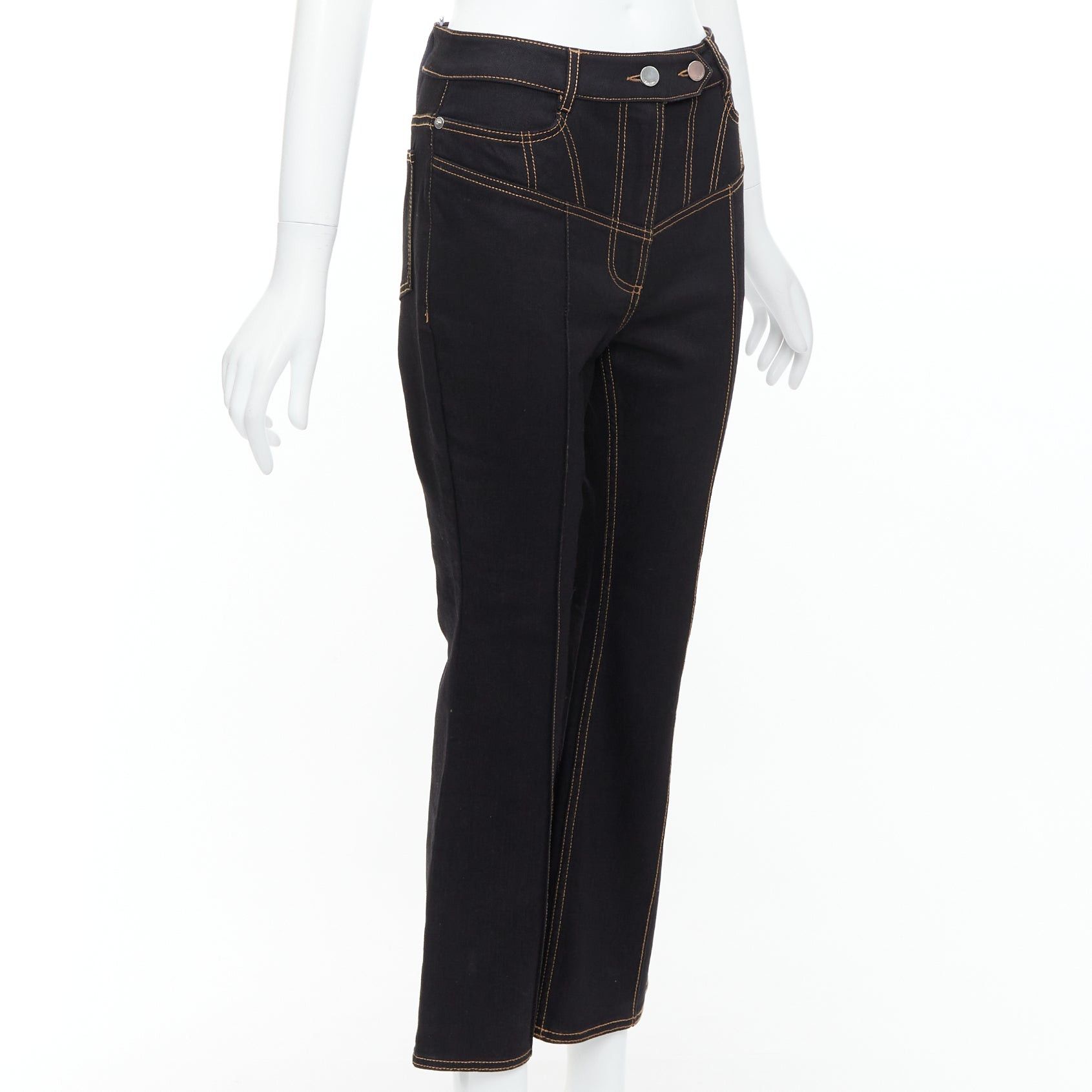 ELLERY ELLERY Presentism Corset blue overstitched crop boot cut jeans 26" Size 26" / US 2 / IT 38 - 3 Thumbnail