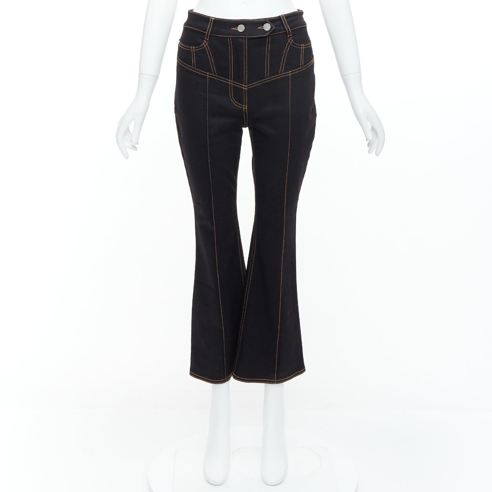 ELLERY ELLERY Presentism Corset blue overstitched crop boot cut jeans 26" Size 26" / US 2 / IT 38 - 9 Thumbnail