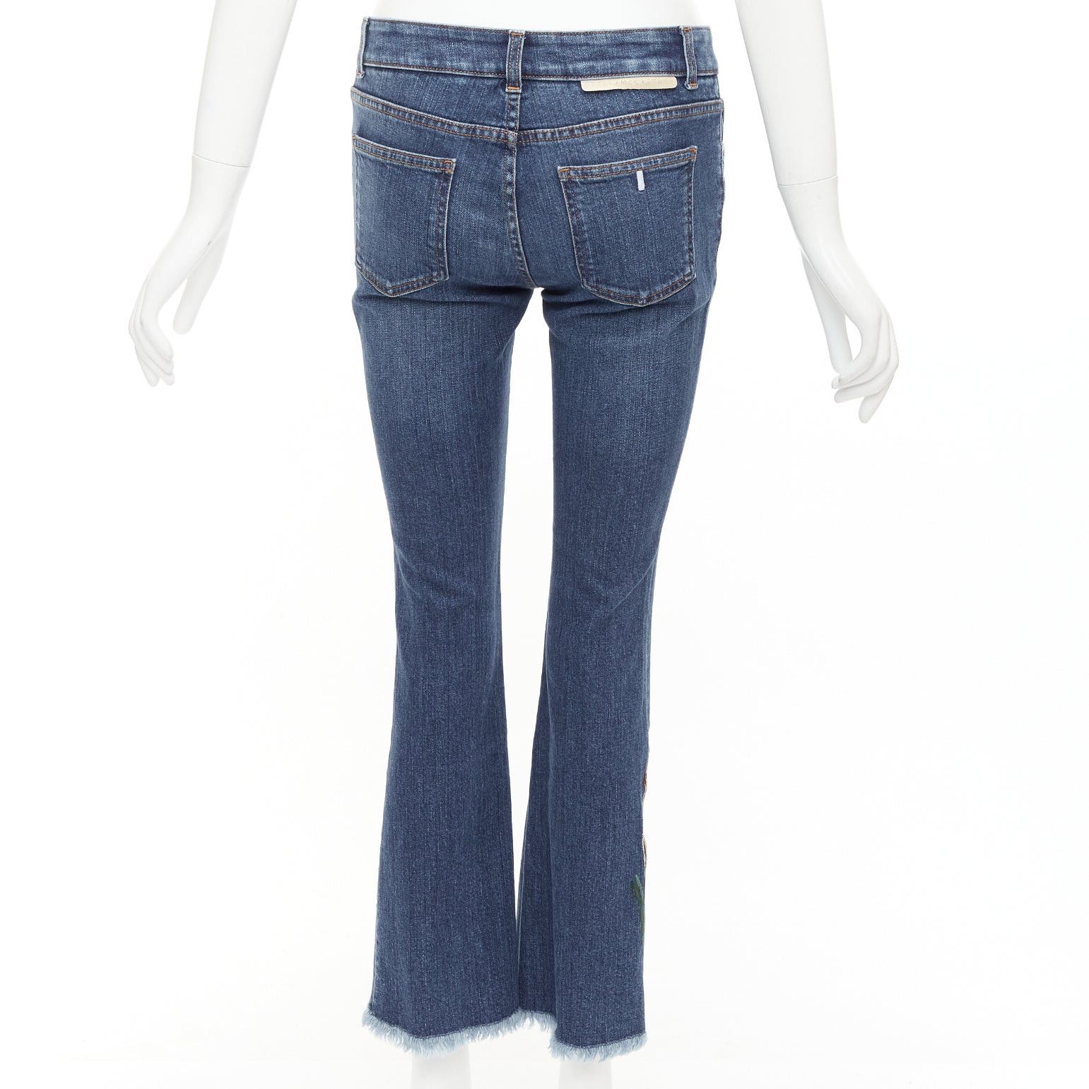 Stella McCartney STELLA MCCARTNEY 2016 brown tiger embroidery blue flare jeans 26" Size 26" / US 2 / IT 38 - 5 Thumbnail