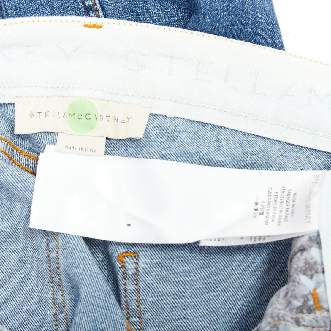Stella McCartney STELLA MCCARTNEY 2014 yellow blue superhero patch cropped jeans 25" Size 25" / US 0 / IT 36 - 8 Thumbnail