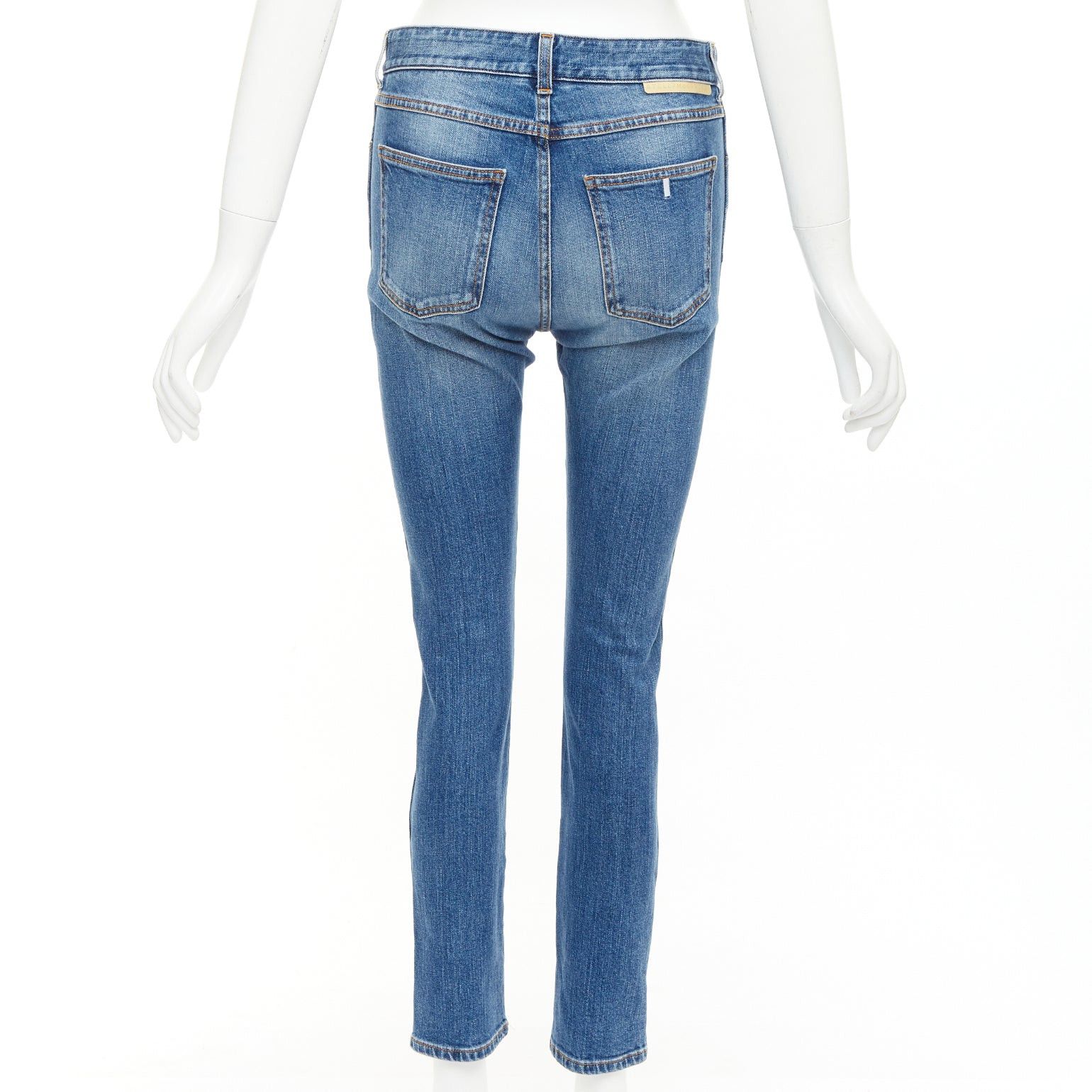 Stella McCartney STELLA MCCARTNEY 2014 yellow blue superhero patch cropped jeans 25" Size 25" / US 0 / IT 36 - 5 Thumbnail