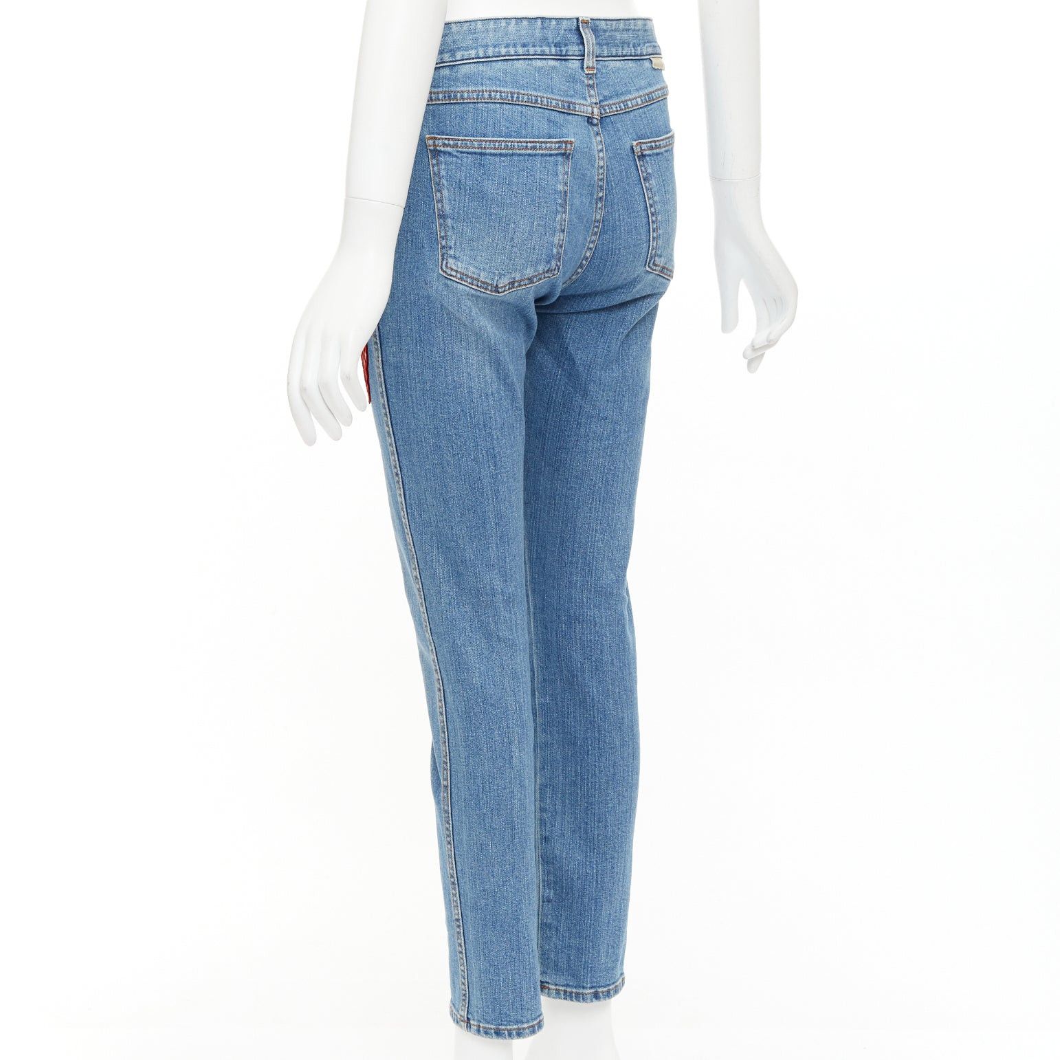Stella McCartney STELLA MCCARTNEY 2014 red floral leopard applique patch jeans 25" Size 25" / US 0 / IT 36 - 6 Thumbnail