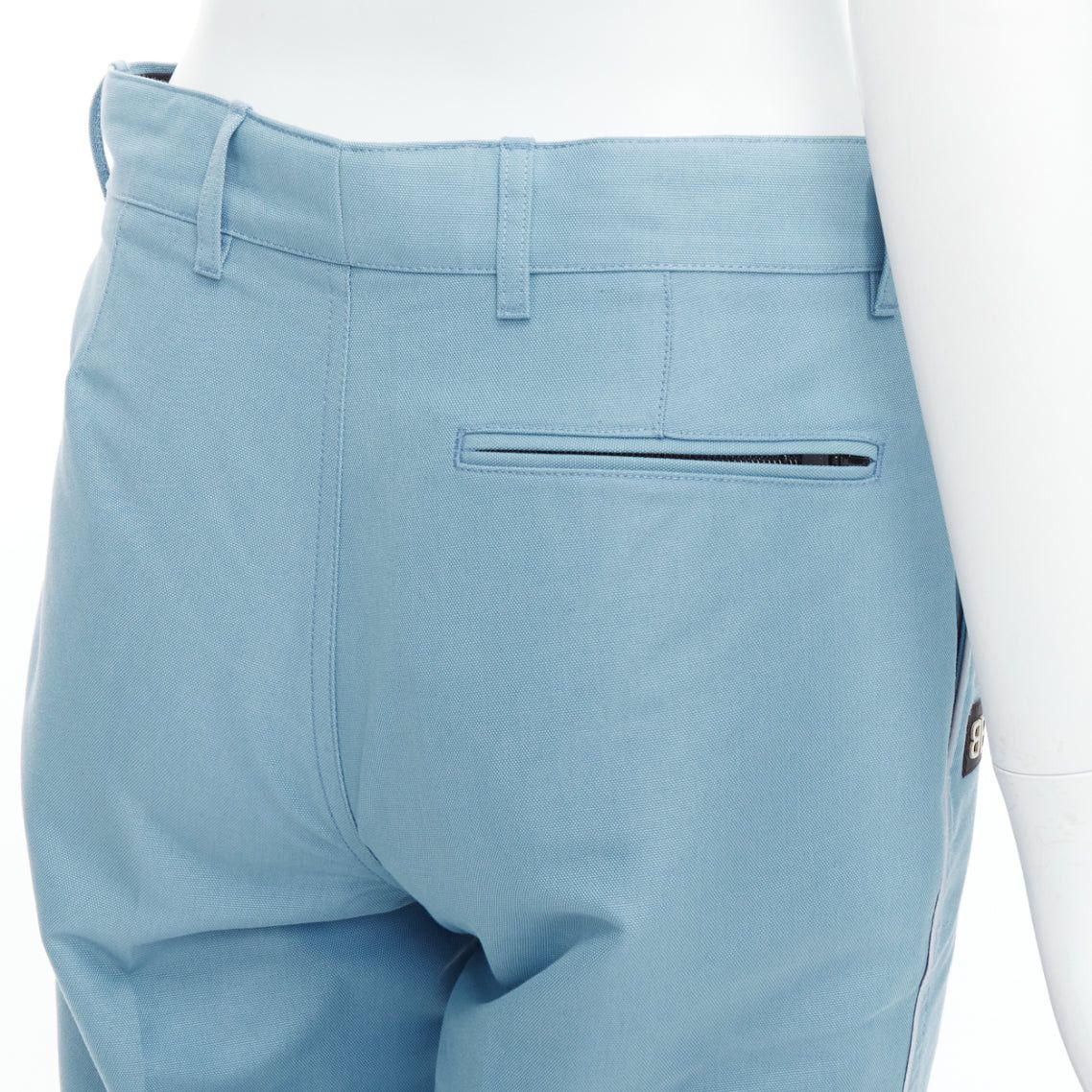 Balenciaga BALENCIAGA Demna 2017 light blue BB rubber logo tapered trousers FR34 XS Size 26" / US 2 / IT 38 - 7 Thumbnail