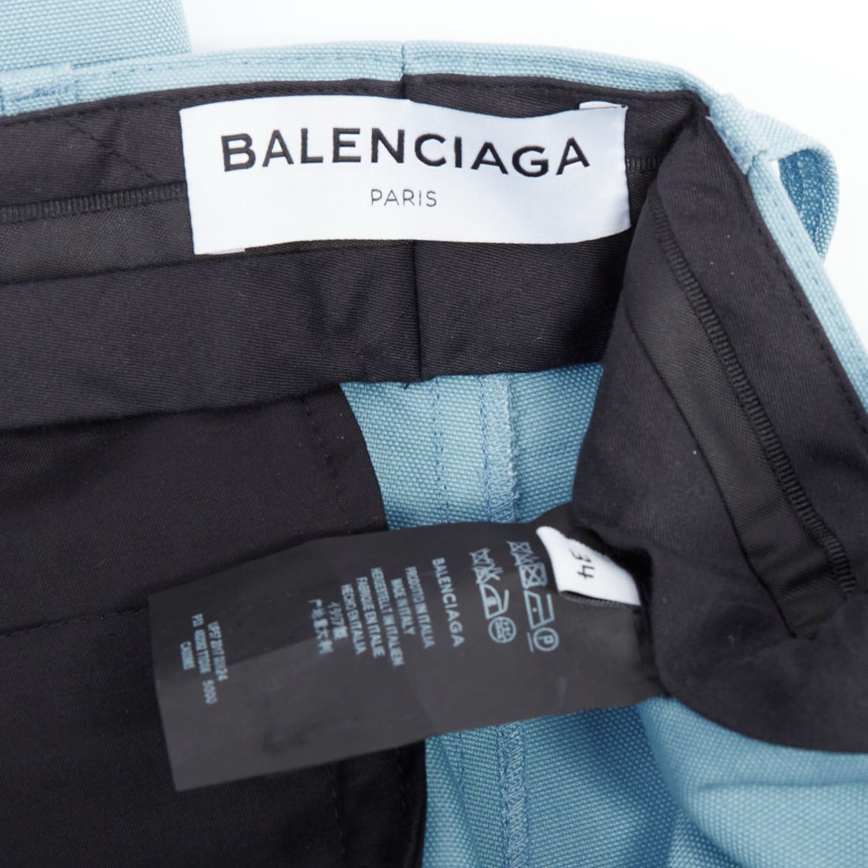Balenciaga BALENCIAGA Demna 2017 light blue BB rubber logo tapered trousers FR34 XS Size 26" / US 2 / IT 38 - 8 Thumbnail