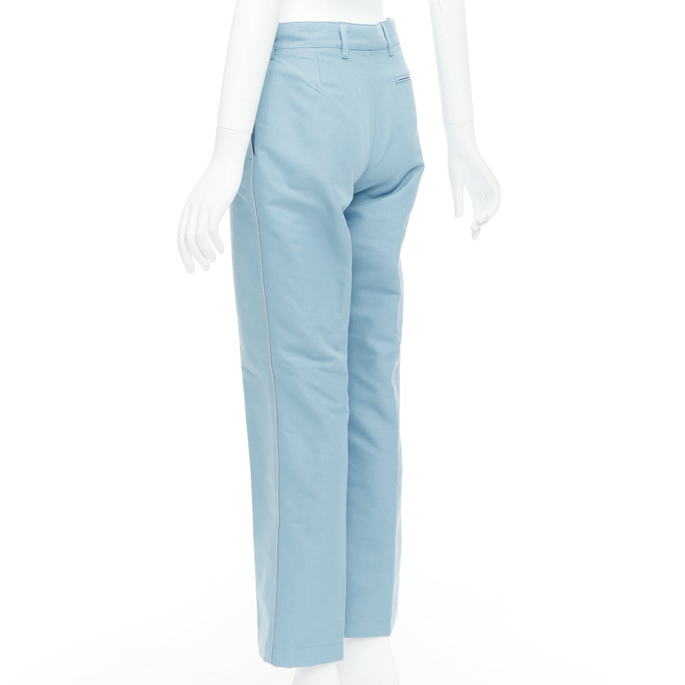 Balenciaga BALENCIAGA Demna 2017 light blue BB rubber logo tapered trousers FR34 XS Size 26" / US 2 / IT 38 - 6 Thumbnail