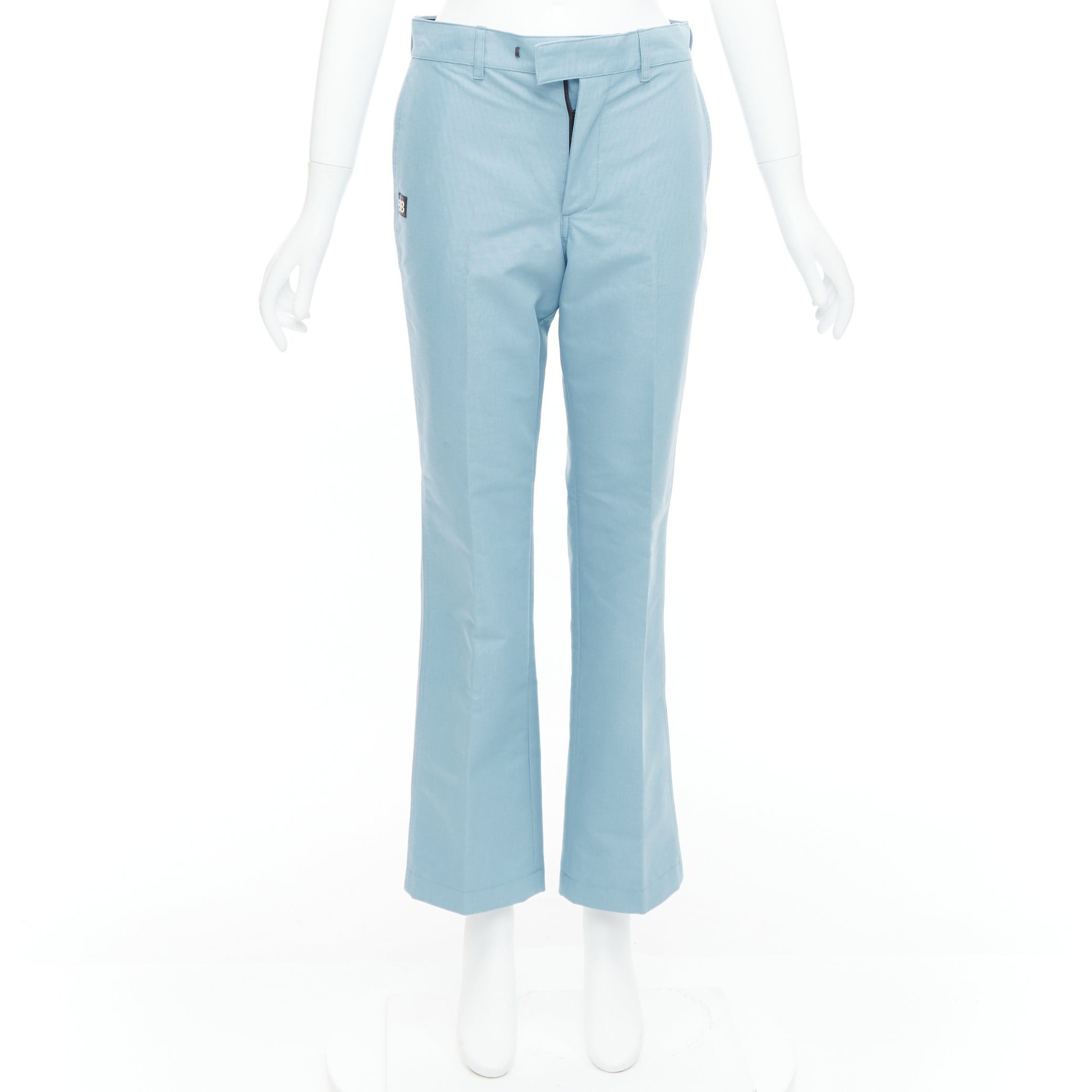 Balenciaga BALENCIAGA Demna 2017 light blue BB rubber logo tapered trousers FR34 XS Size 26" / US 2 / IT 38 - 9 Thumbnail