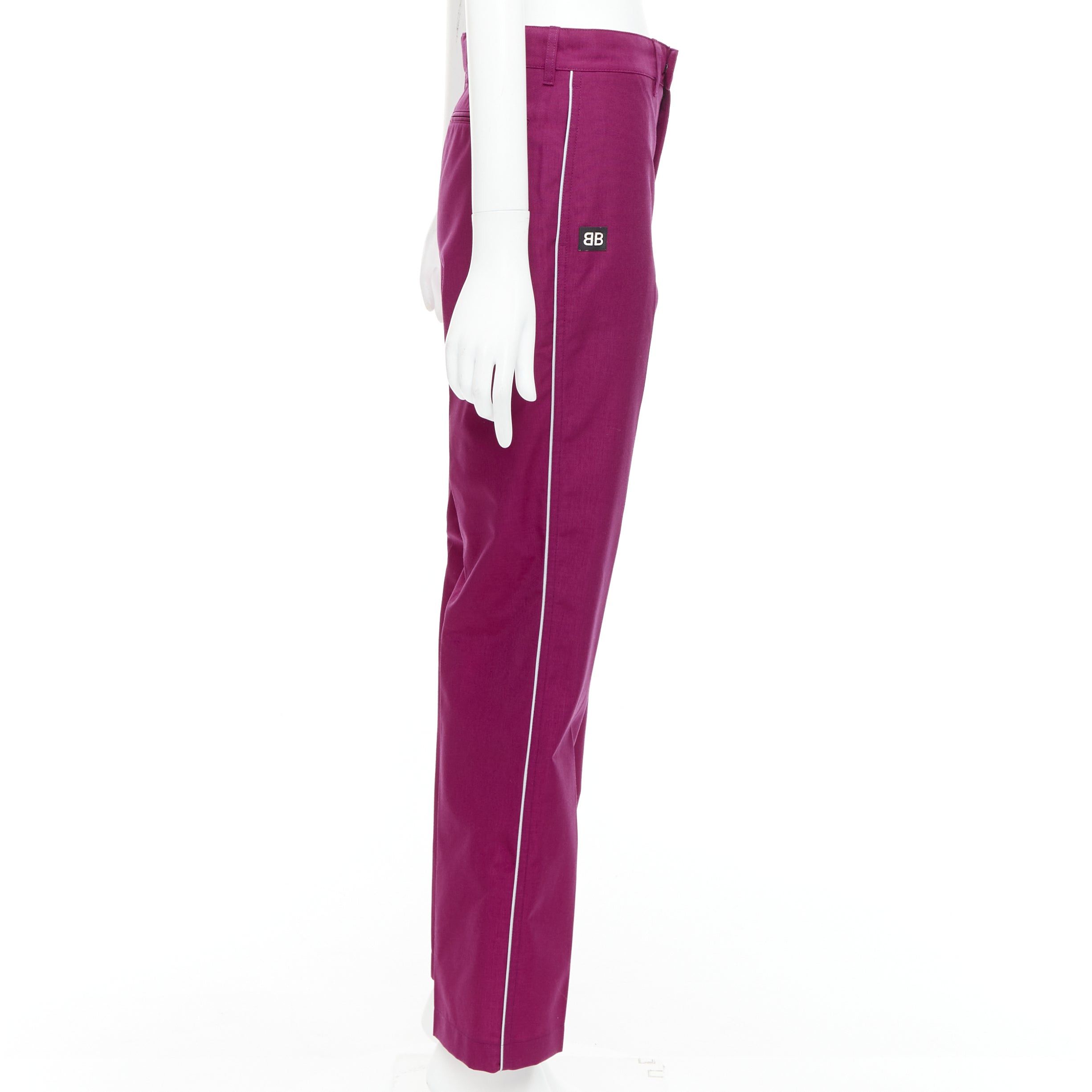 Balenciaga BALENCIAGA Demna 2017 purple BB rubber logo tapered trousers FR34 XS Size 26" / US 2 / IT 38 - 4 Thumbnail