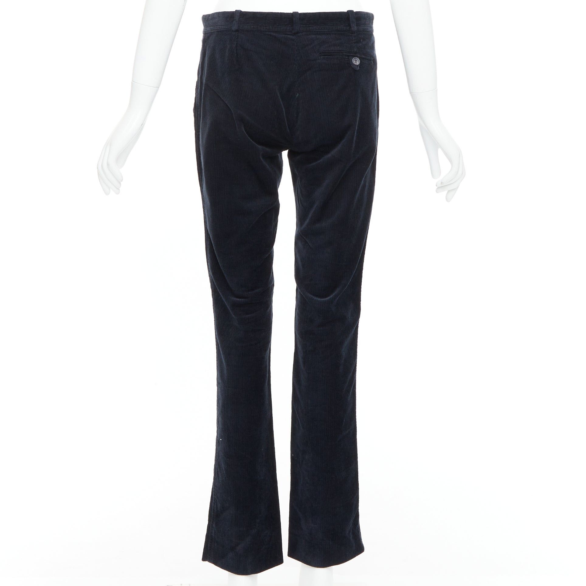 Balenciaga BALENCIAGA 2011 black corduroy mid waist straight leg pants FR36 S Size 27" / US 4 / IT 40 - 5 Thumbnail
