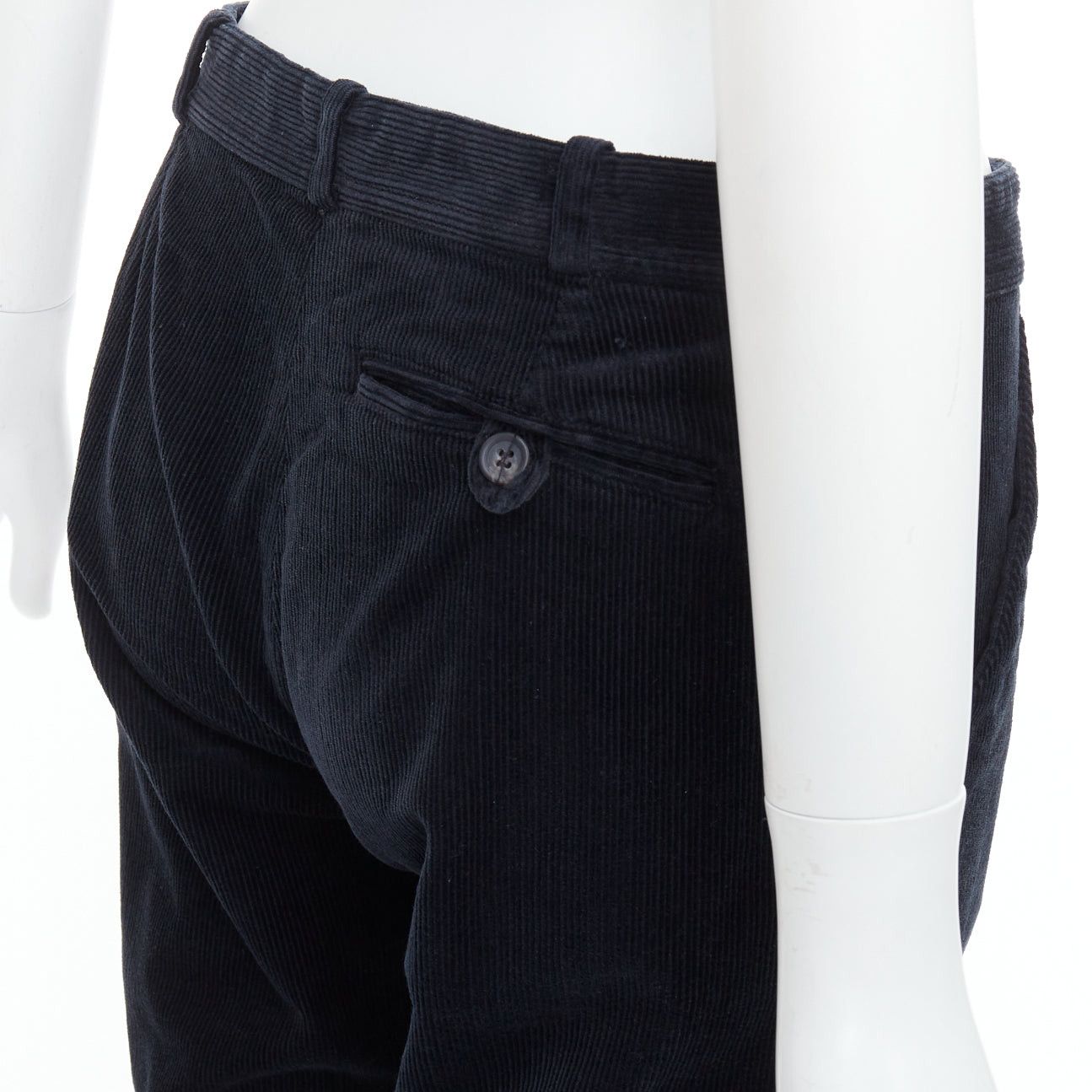 Balenciaga BALENCIAGA 2011 black corduroy mid waist straight leg pants FR36 S Size 27" / US 4 / IT 40 - 2 Thumbnail