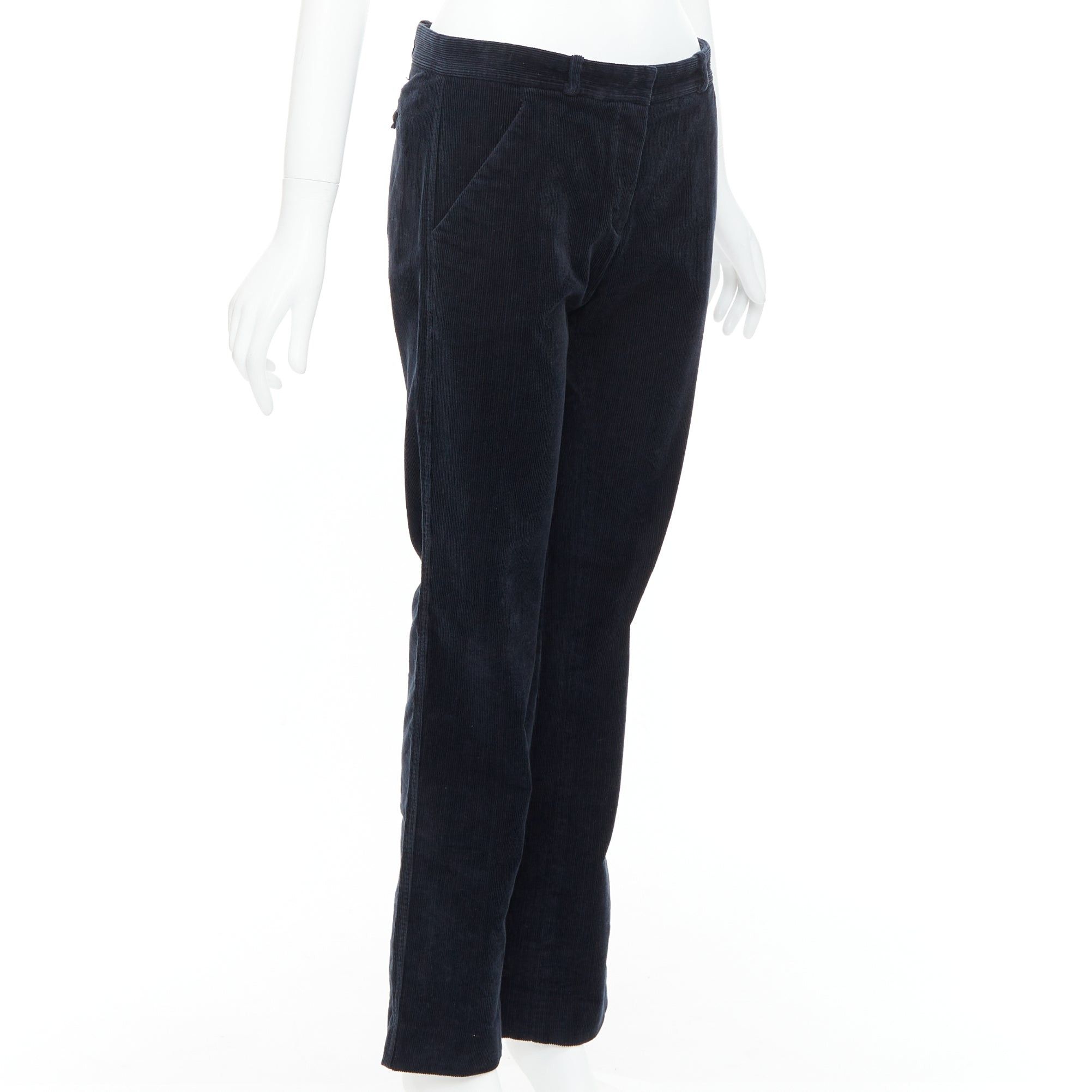 Balenciaga BALENCIAGA 2011 black corduroy mid waist straight leg pants FR36 S Size 27" / US 4 / IT 40 - 3 Thumbnail