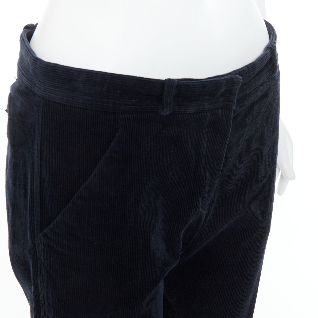 Balenciaga BALENCIAGA 2011 black corduroy mid waist straight leg pants FR36 S Size 27" / US 4 / IT 40 - 7 Thumbnail