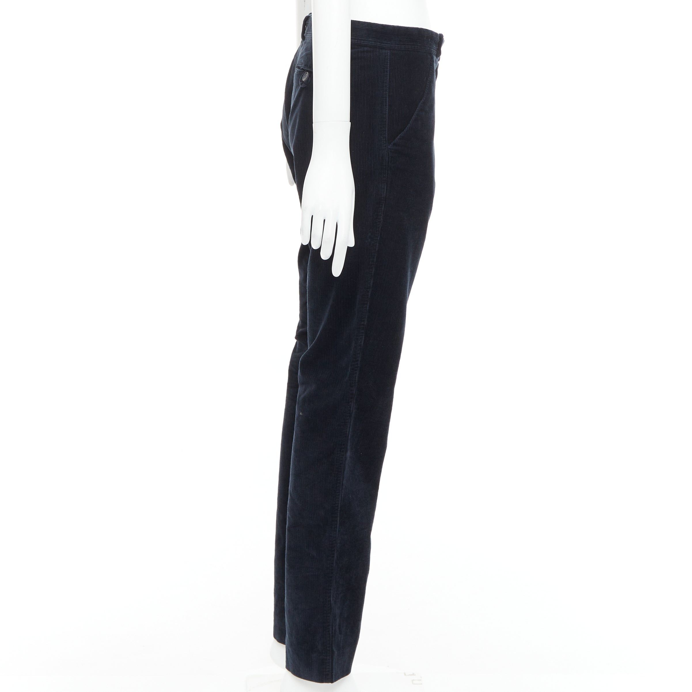 Balenciaga BALENCIAGA 2011 black corduroy mid waist straight leg pants FR36 S Size 27" / US 4 / IT 40 - 4 Thumbnail