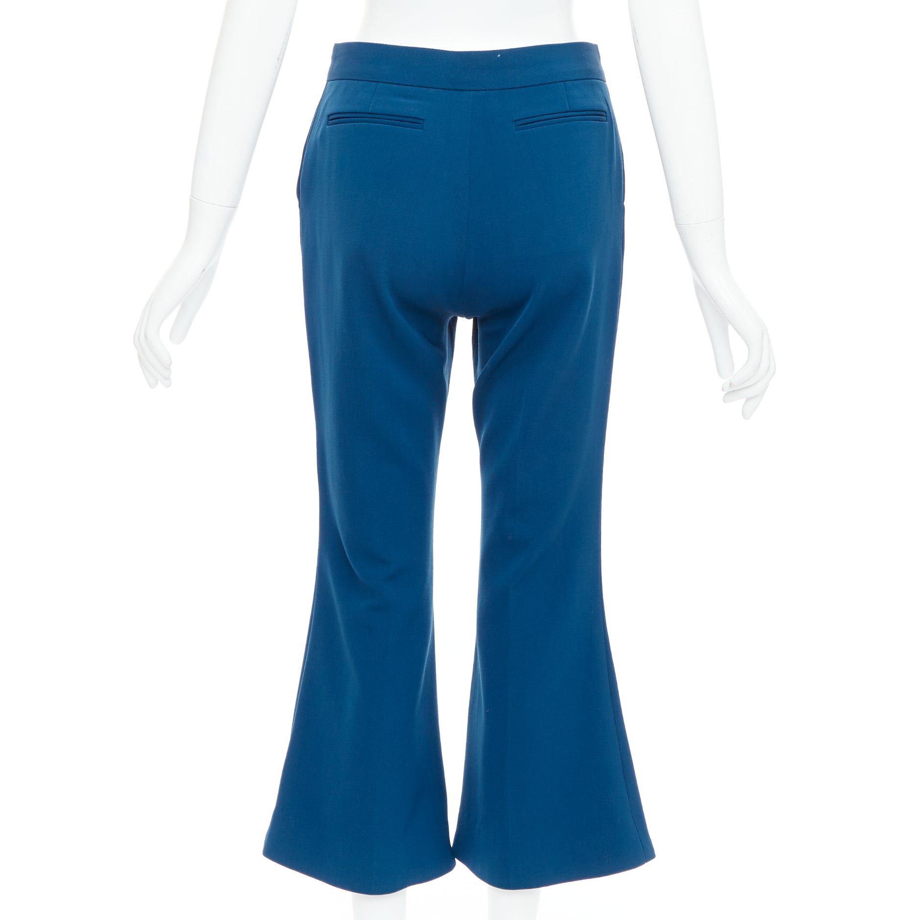 Stella McCartney STELLA MCCARTNEY 2016 100% wool blue flare cropped pants IT38 XS Size 26" / US 2 / IT 38 - 5 Thumbnail