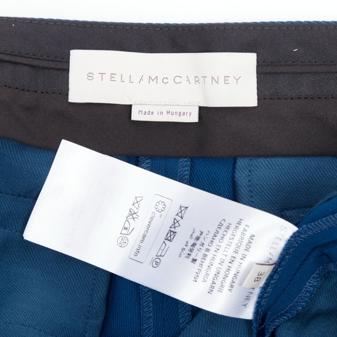 Stella McCartney STELLA MCCARTNEY 2016 100% wool blue flare cropped pants IT38 XS Size 26" / US 2 / IT 38 - 8 Thumbnail