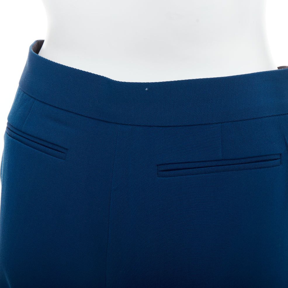Stella McCartney STELLA MCCARTNEY 2016 100% wool blue flare cropped pants IT38 XS Size 26" / US 2 / IT 38 - 7 Thumbnail