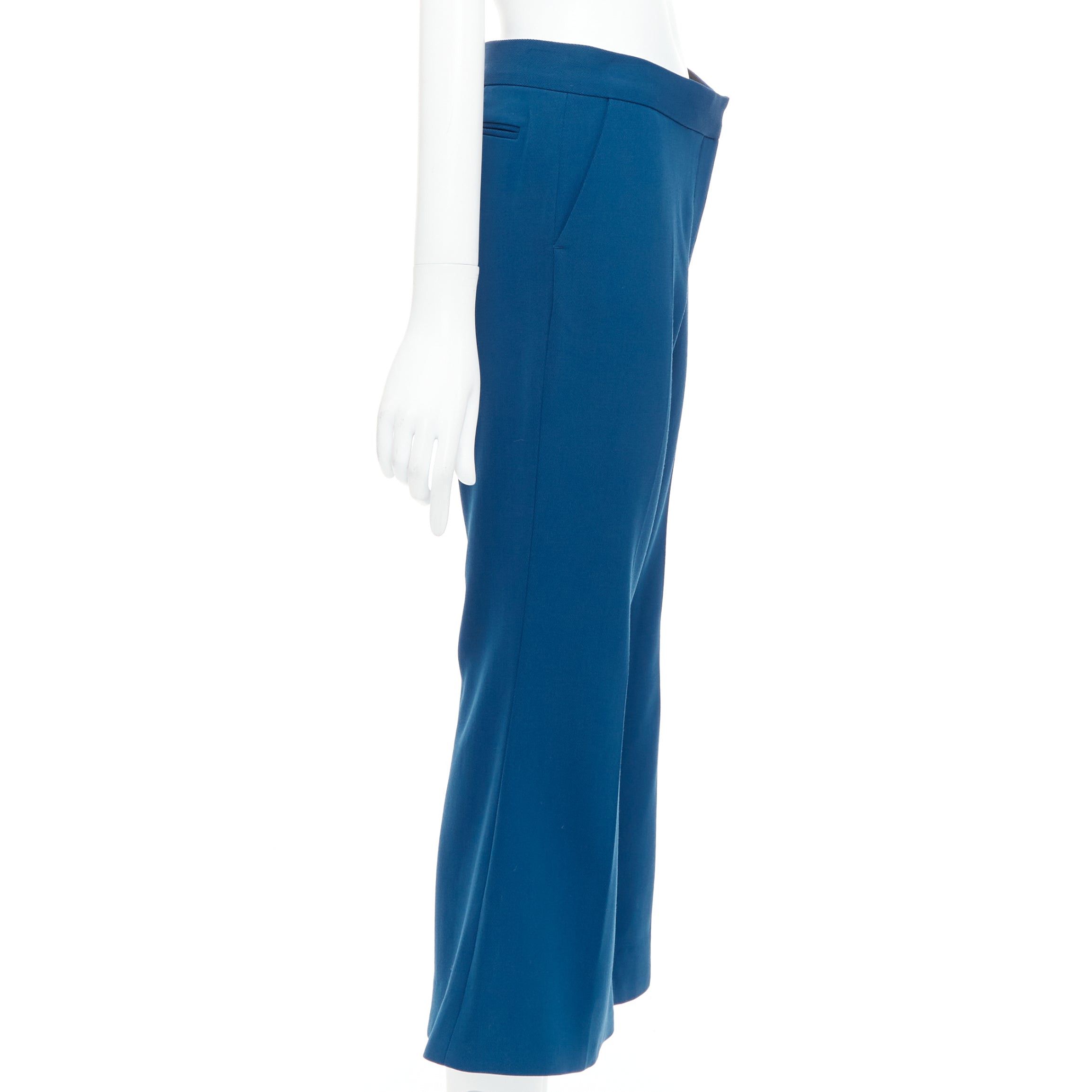 Stella McCartney STELLA MCCARTNEY 2016 100% wool blue flare cropped pants IT38 XS Size 26" / US 2 / IT 38 - 4 Thumbnail