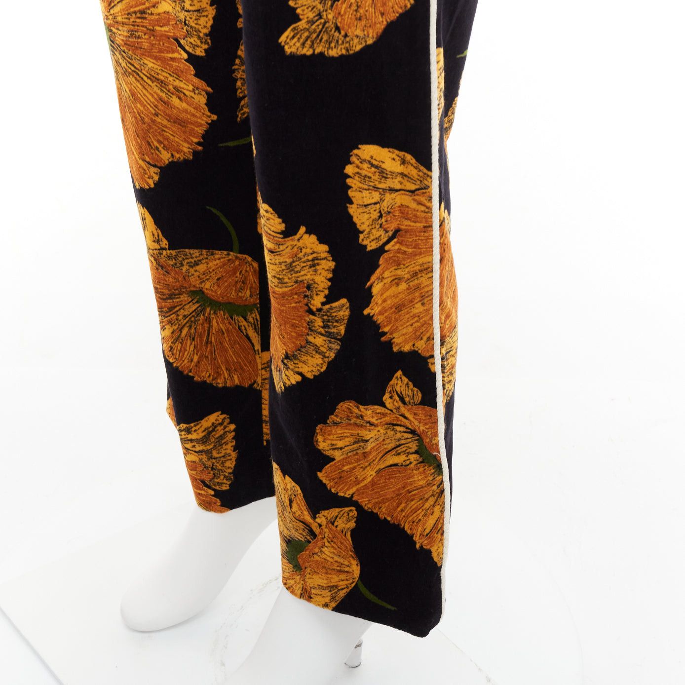 Gucci GUCCI 2017 Alessandro Michele gold floral velvet straight pants IT38 XS Size 26" / US 2 / IT 38 - 7 Thumbnail