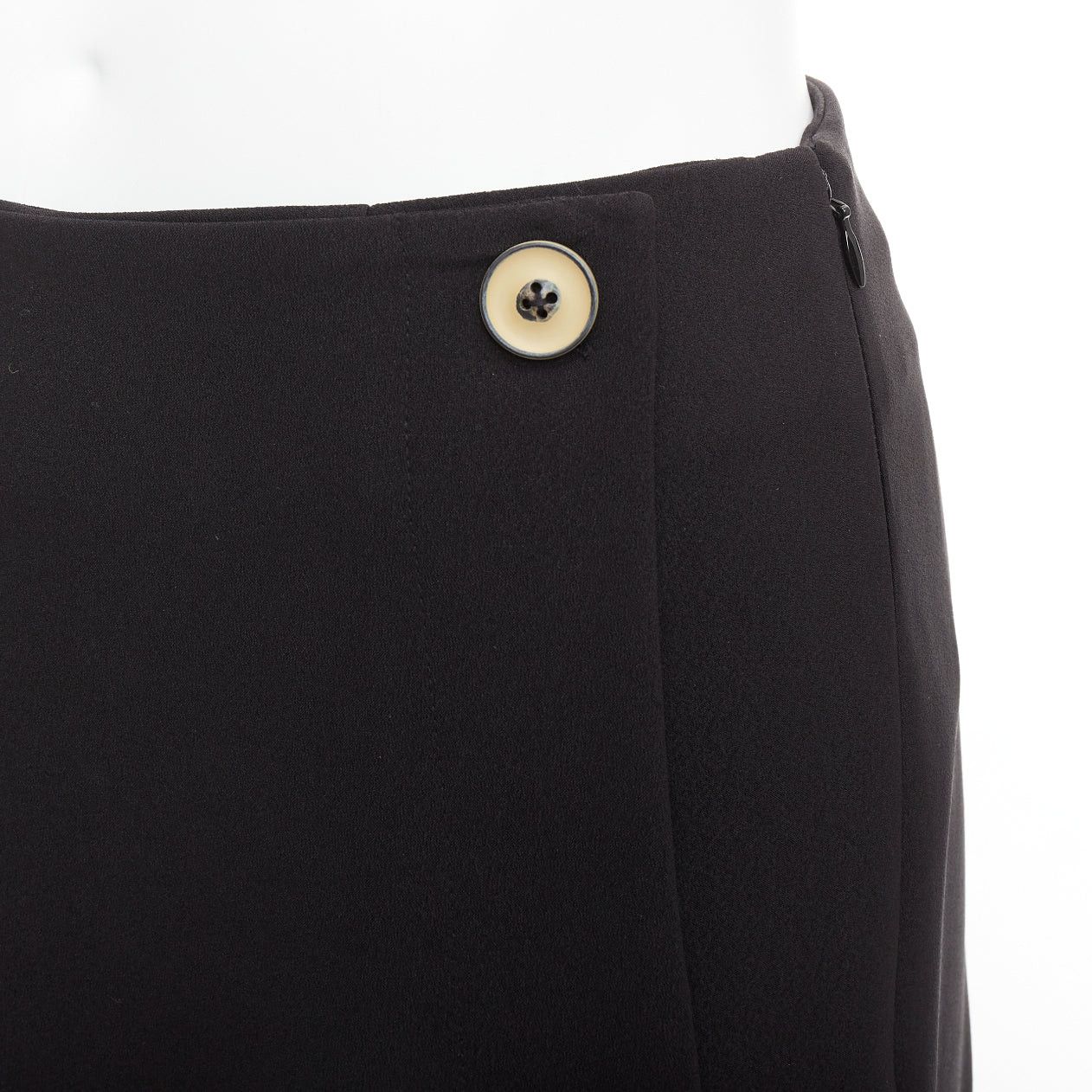 Solace London SOLACE LONDON Sydney black button wrap kilt layered flare pants UK6 XS Size 26" / US 2 / IT 38 - 2 Thumbnail