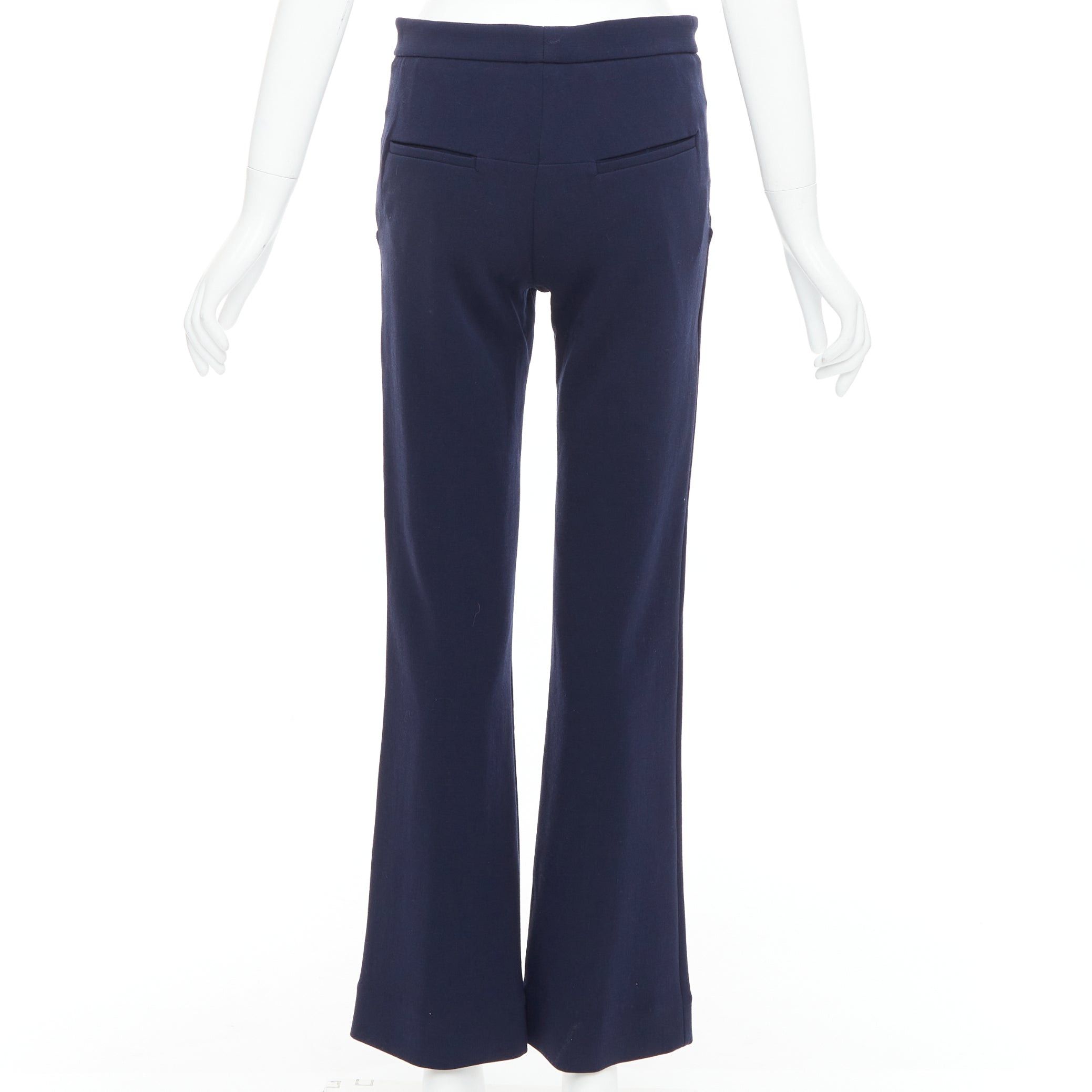 Marni MARNI navy virgin wool blend wide leg mid waist pants IT38 XS Size 26" / US 2 / IT 38 - 5 Thumbnail