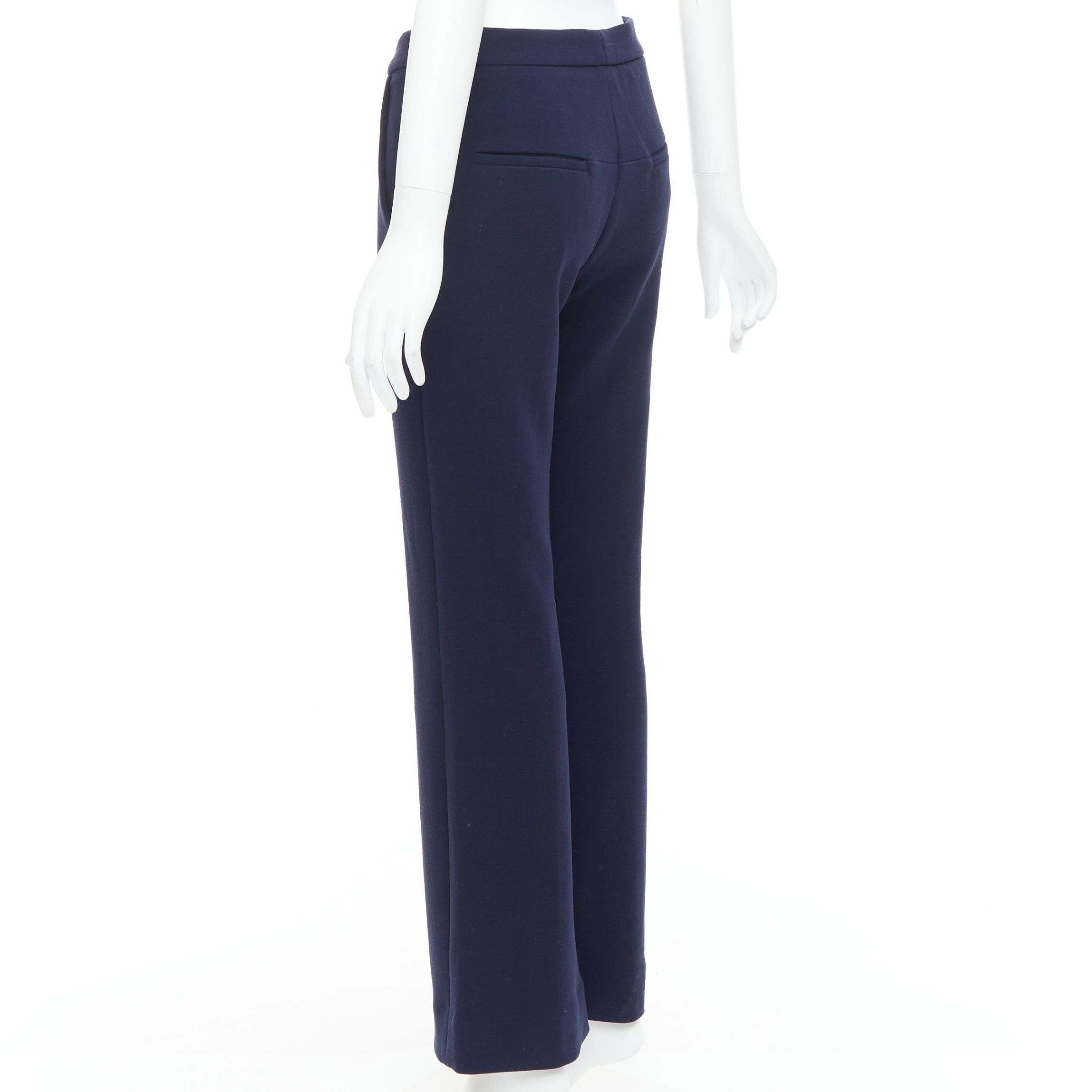 Marni MARNI navy virgin wool blend wide leg mid waist pants IT38 XS Size 26" / US 2 / IT 38 - 6 Thumbnail