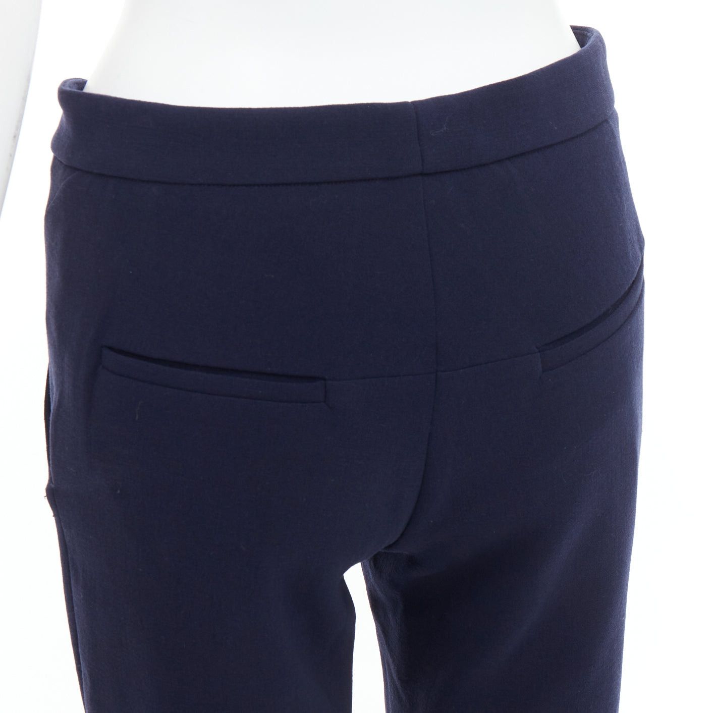 Marni MARNI navy virgin wool blend wide leg mid waist pants IT38 XS Size 26" / US 2 / IT 38 - 2 Thumbnail