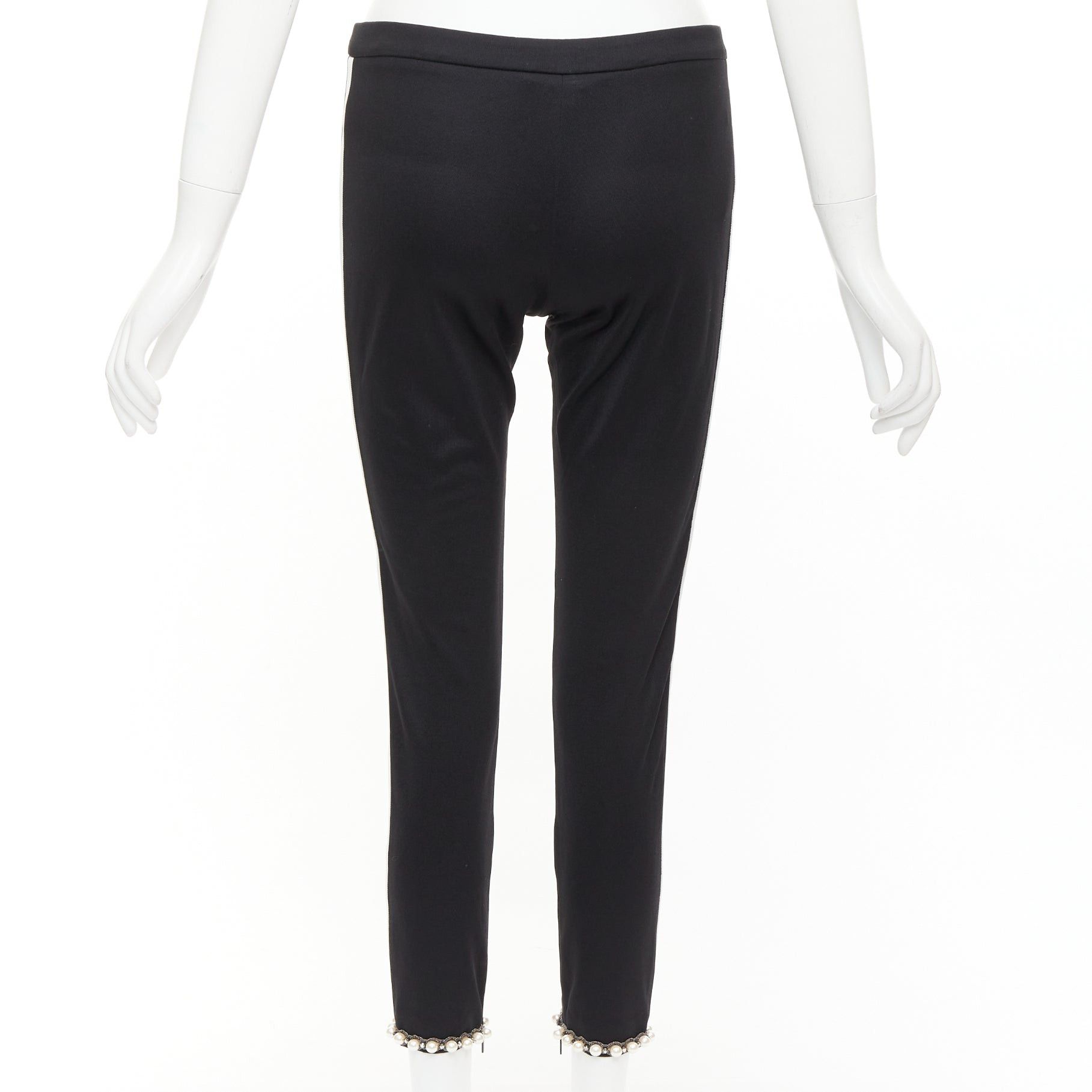 Gucci GUCCI black red pearl embellished hem webbing trims jogger pants S Size 27" / US 4 / IT 40 - 5 Thumbnail