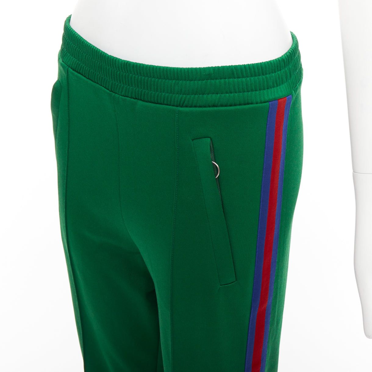 Gucci GUCCI green blue red web trim flared track pants S Size 27" / US 4 / IT 40 - 2 Thumbnail