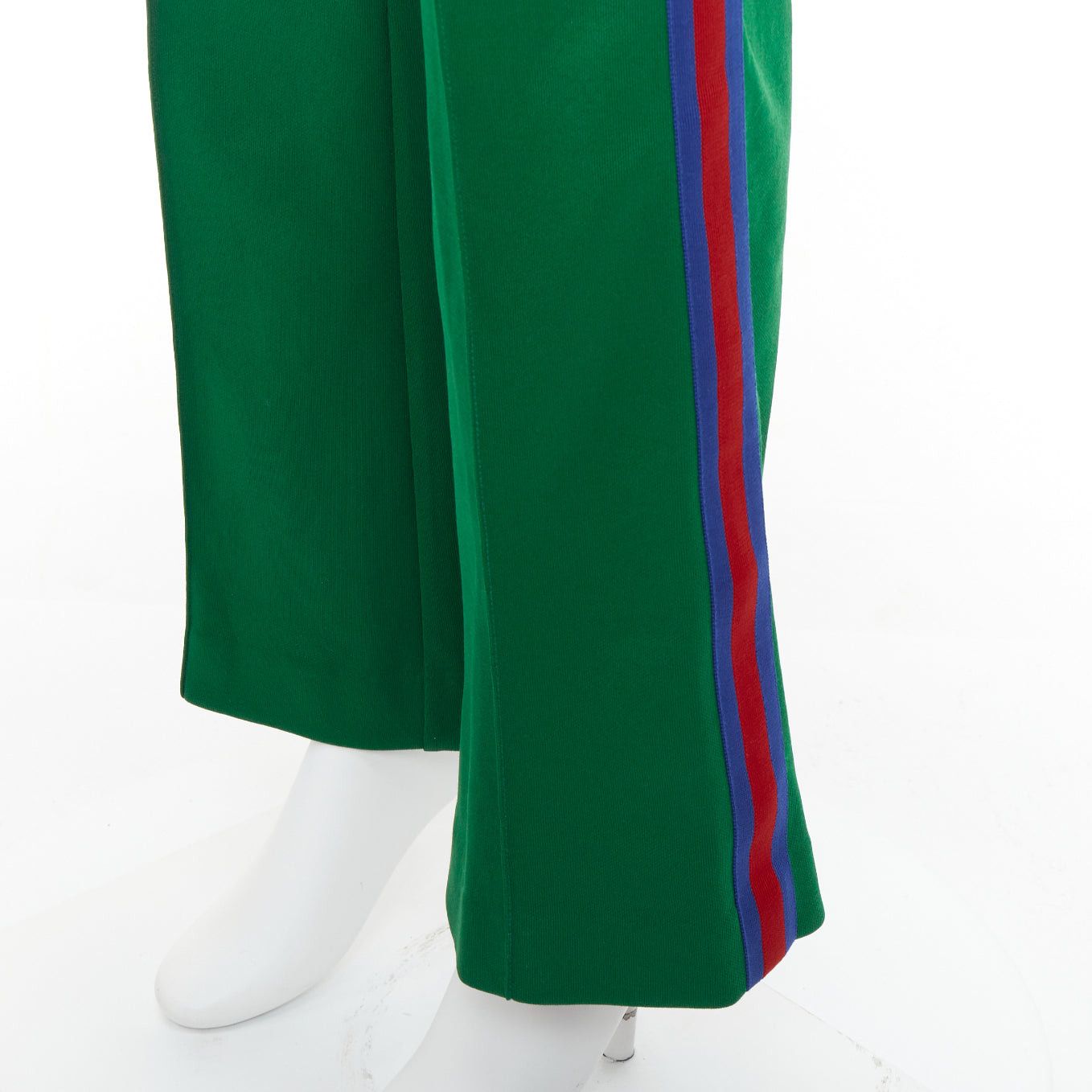 Gucci GUCCI green blue red web trim flared track pants S Size 27" / US 4 / IT 40 - 7 Thumbnail