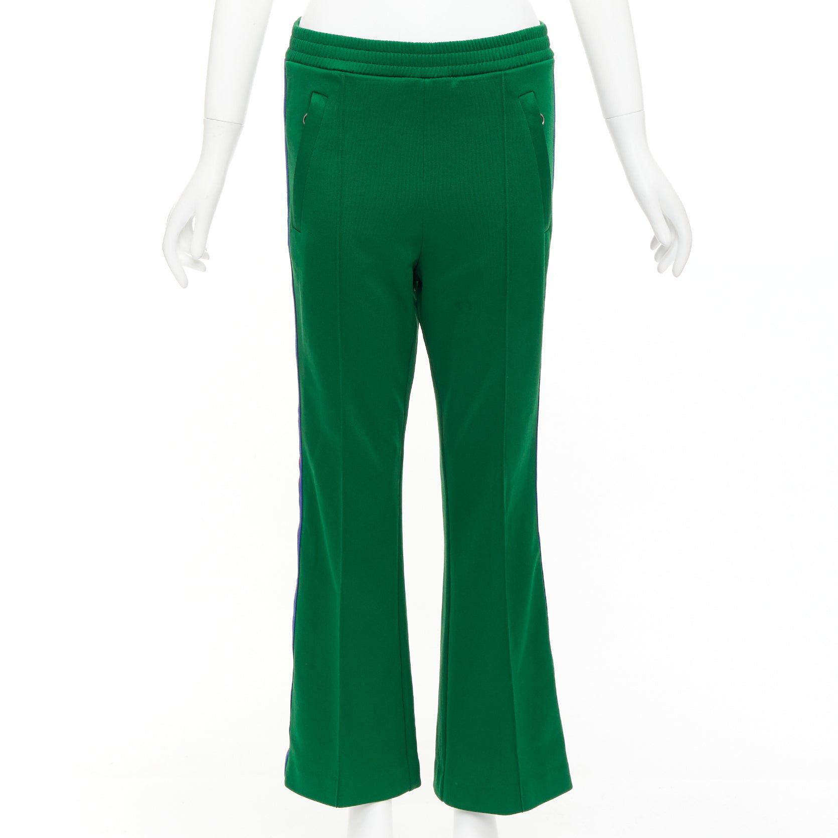 Gucci GUCCI green blue red web trim flared track pants S Size 27" / US 4 / IT 40 - 3 Thumbnail