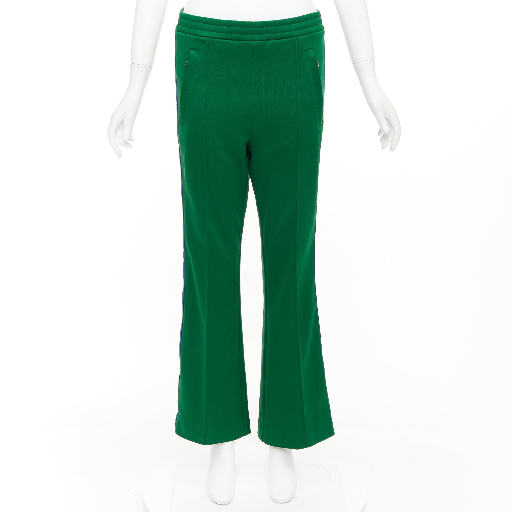 Gucci GUCCI green blue red web trim flared track pants S Size 27" / US 4 / IT 40 - 9 Thumbnail