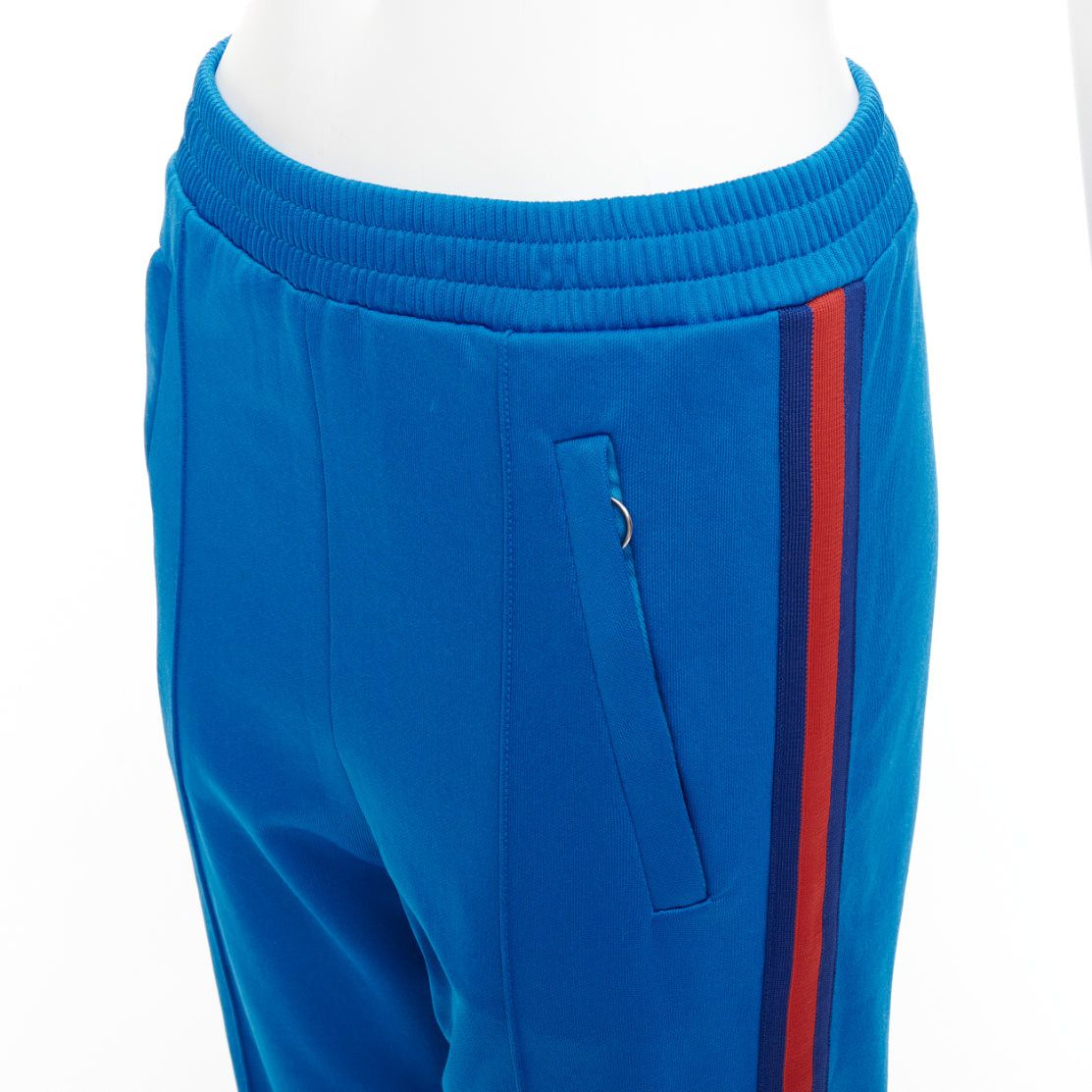 Gucci GUCCI blue red webbing trims flare cropped track pants S Size 27" / US 4 / IT 40 - 2 Thumbnail