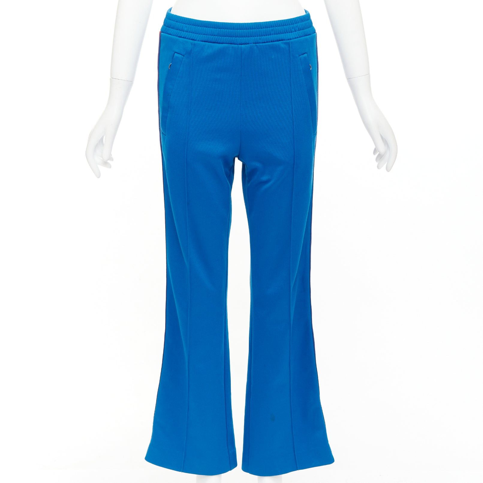 Gucci GUCCI blue red webbing trims flare cropped track pants S Size 27" / US 4 / IT 40 - 3 Thumbnail