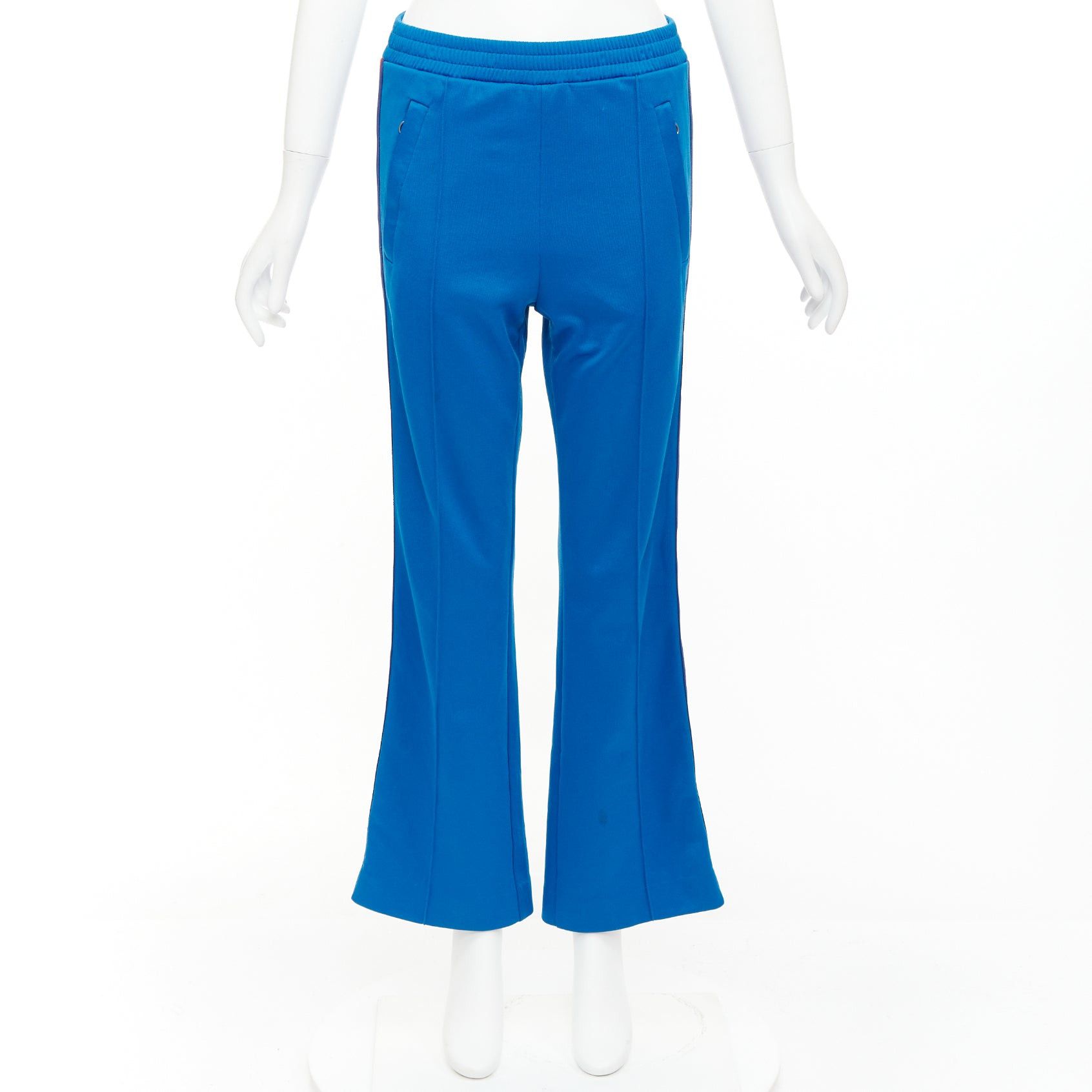 Gucci GUCCI blue red webbing trims flare cropped track pants S Size 27" / US 4 / IT 40 - 9 Thumbnail
