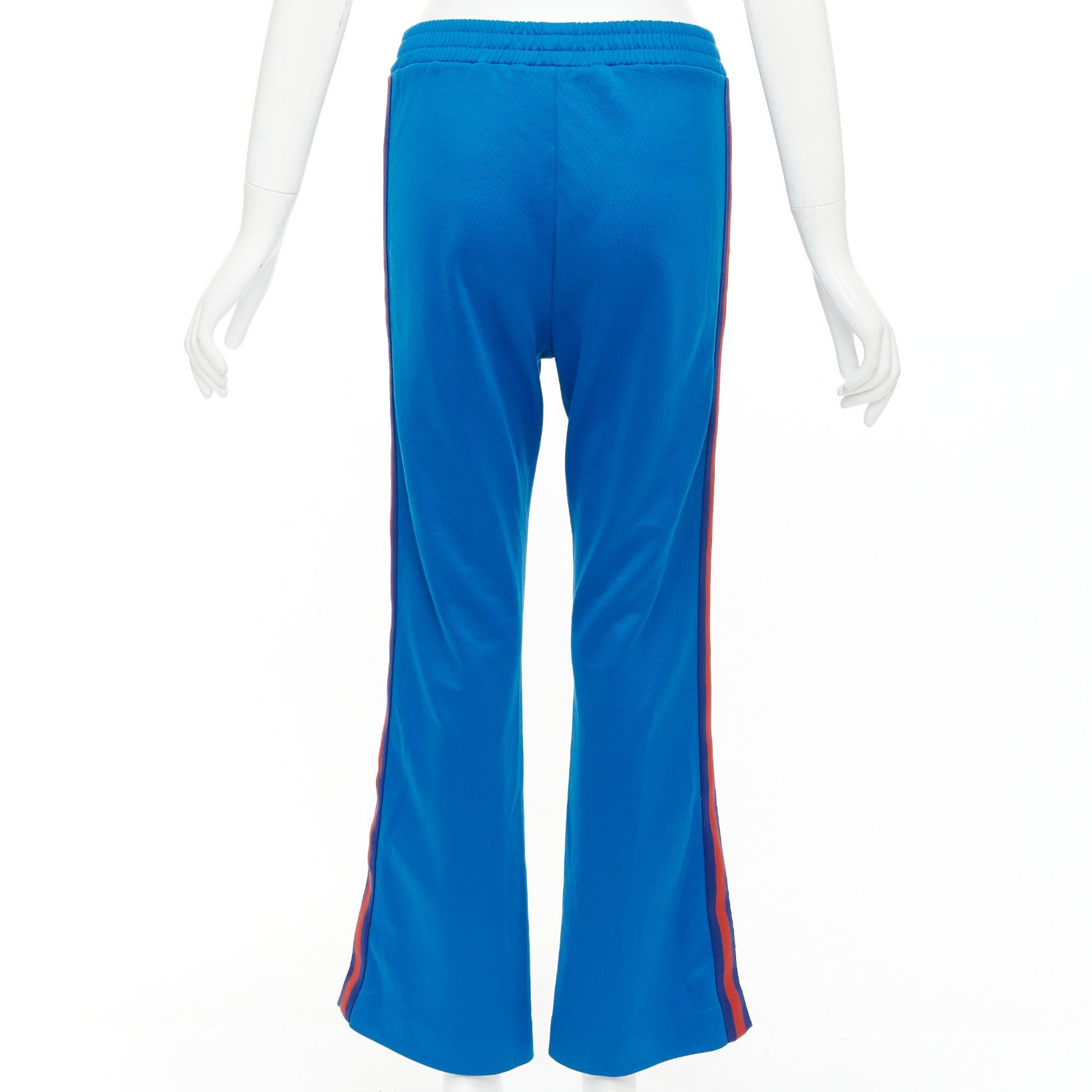 Gucci GUCCI blue red webbing trims flare cropped track pants S Size 27" / US 4 / IT 40 - 5 Thumbnail