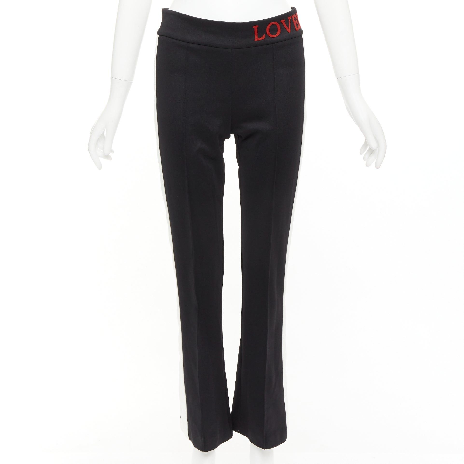 Gucci GUCCI LOVED red embroidered black white cropped flare trousers S Size 27" / US 4 / IT 40 - 3 Thumbnail