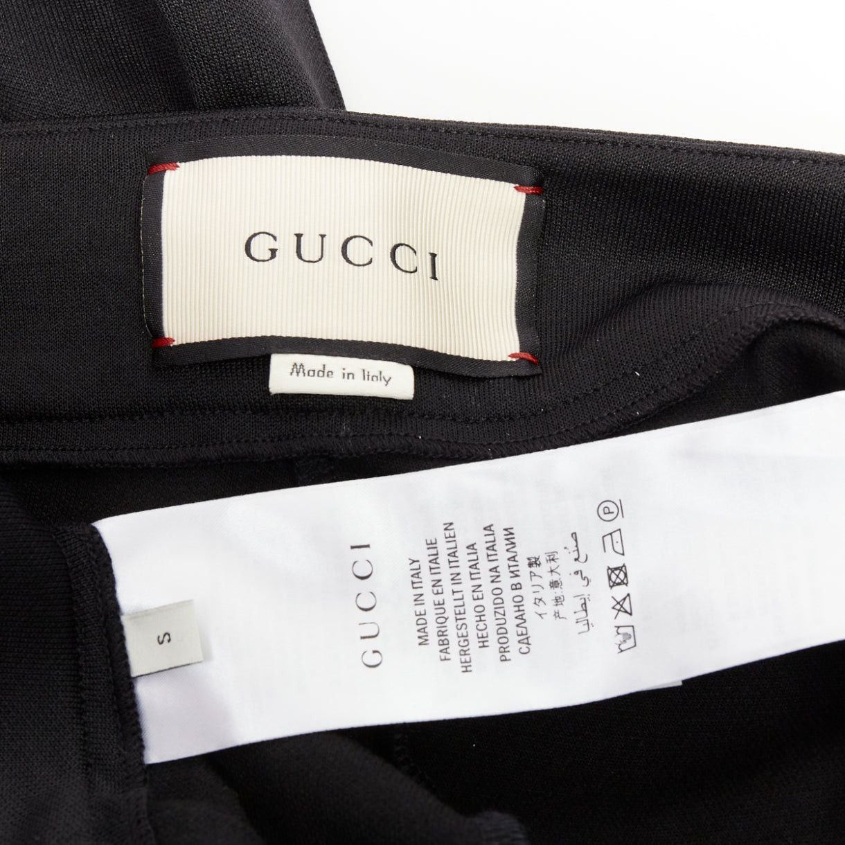 Gucci GUCCI LOVED red embroidered black white cropped flare trousers S Size 27" / US 4 / IT 40 - 8 Thumbnail
