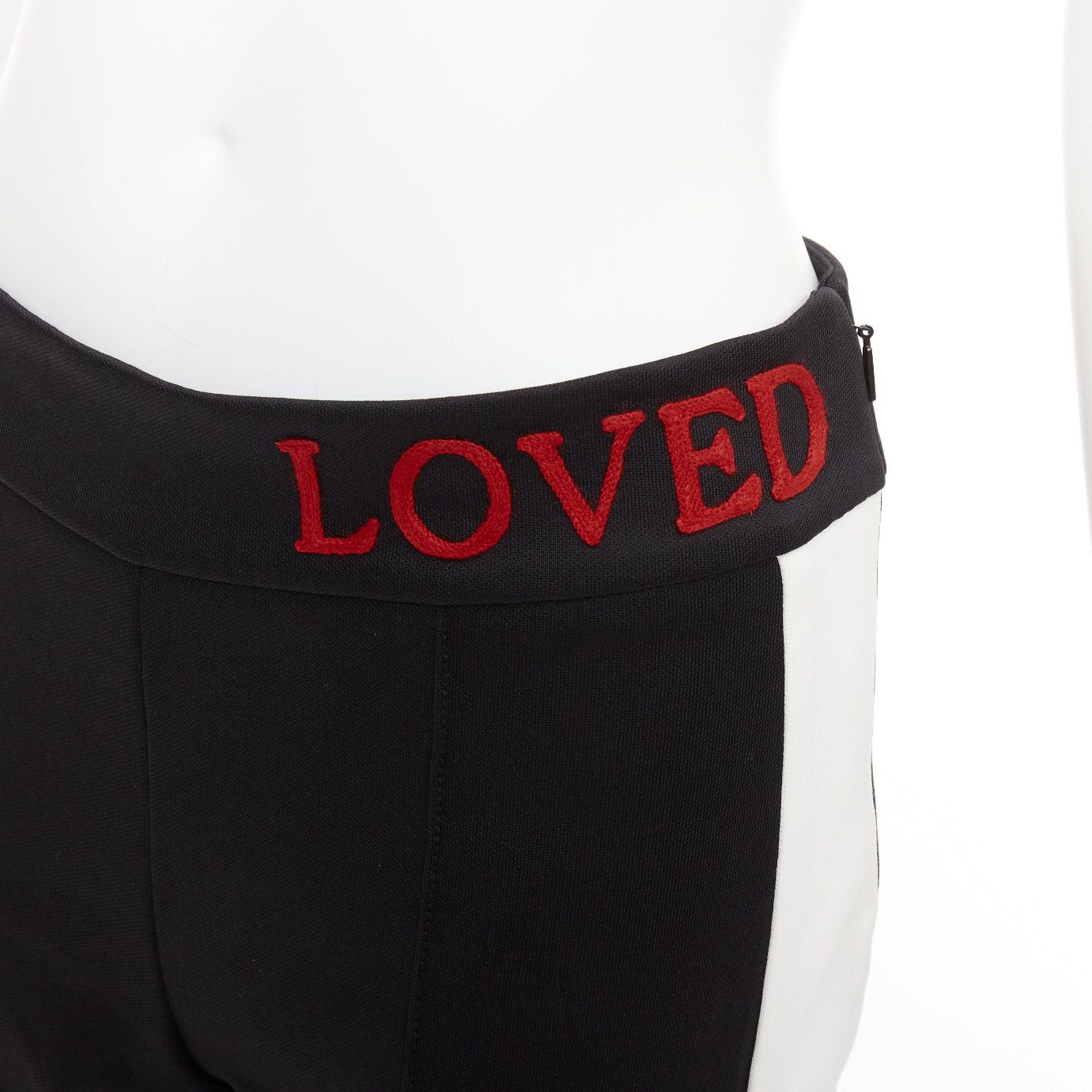 Gucci GUCCI LOVED red embroidered black white cropped flare trousers S Size 27" / US 4 / IT 40 - 2 Thumbnail