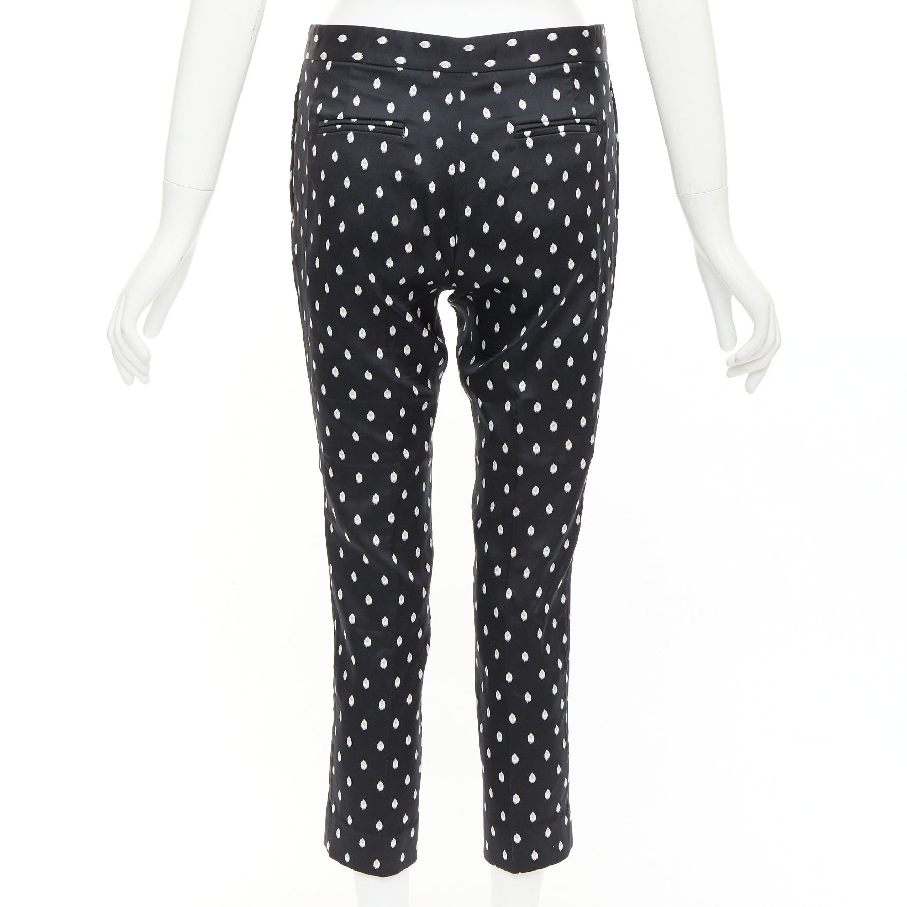 Giambattista Valli GIAMBATTISTA VALLI black white dot brocade tapered crop pants IT40 XS Size 27" / US 4 / IT 40 - 5 Thumbnail