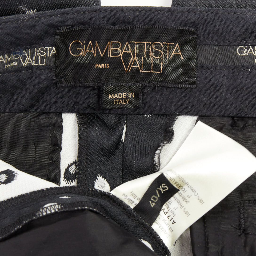 Giambattista Valli GIAMBATTISTA VALLI black white dot brocade tapered crop pants IT40 XS Size 27" / US 4 / IT 40 - 8 Thumbnail