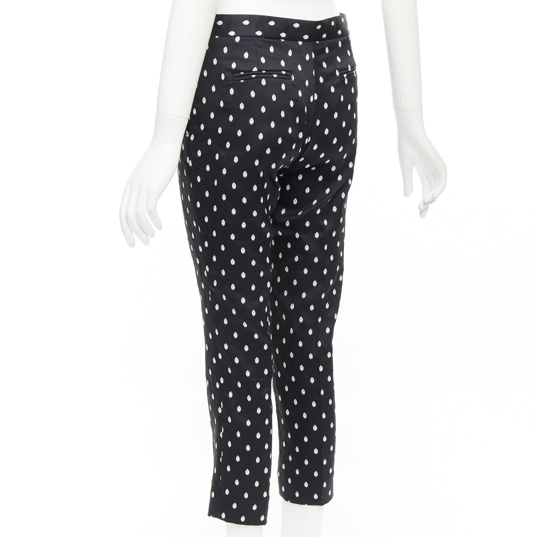 Giambattista Valli GIAMBATTISTA VALLI black white dot brocade tapered crop pants IT40 XS Size 27" / US 4 / IT 40 - 6 Thumbnail