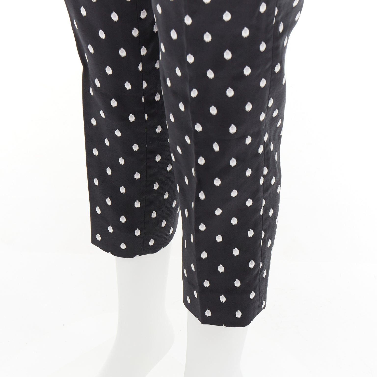 Giambattista Valli GIAMBATTISTA VALLI black white dot brocade tapered crop pants IT40 XS Size 27" / US 4 / IT 40 - 7 Thumbnail