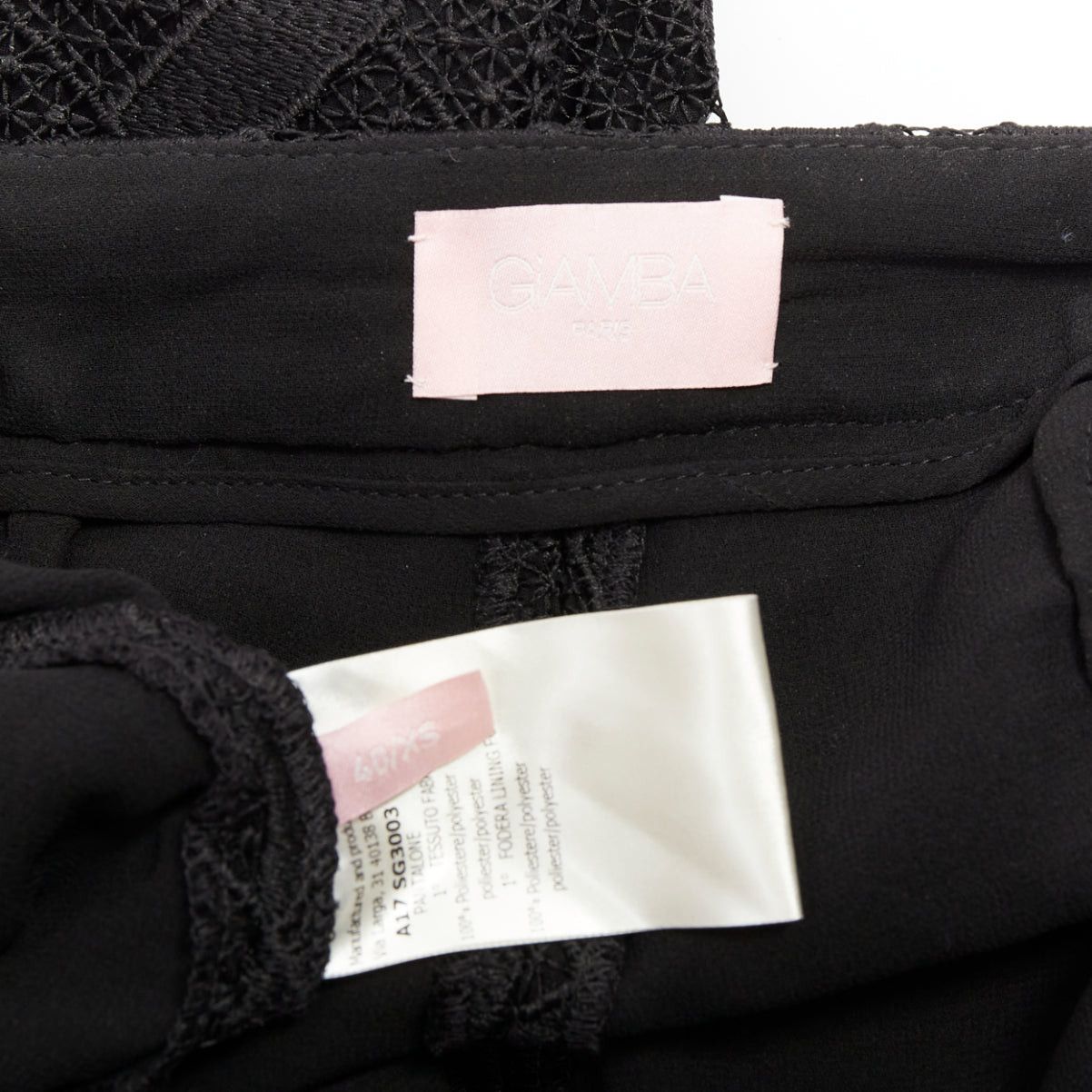 Giambattista Valli GIAMBATTISTA VALLI GIAMBA black zigzag lace lined flare pants IT40 XS Size 27" / US 4 / IT 40 - 8 Thumbnail