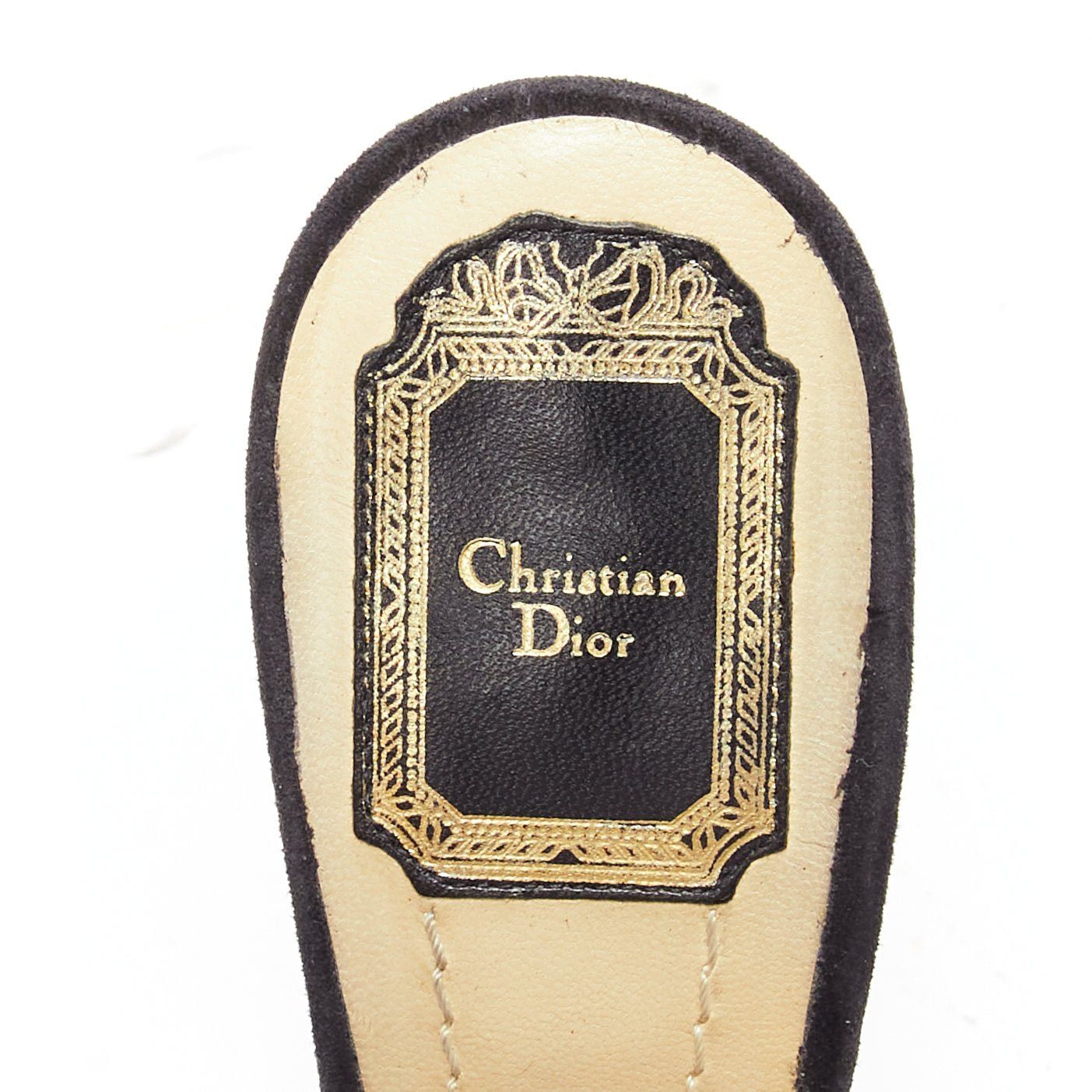 Dior CHRISTIAN DIOR Vintage yellow scaled leather black suede platforms EU38 Size US 8 / IT 38 - 9 Thumbnail
